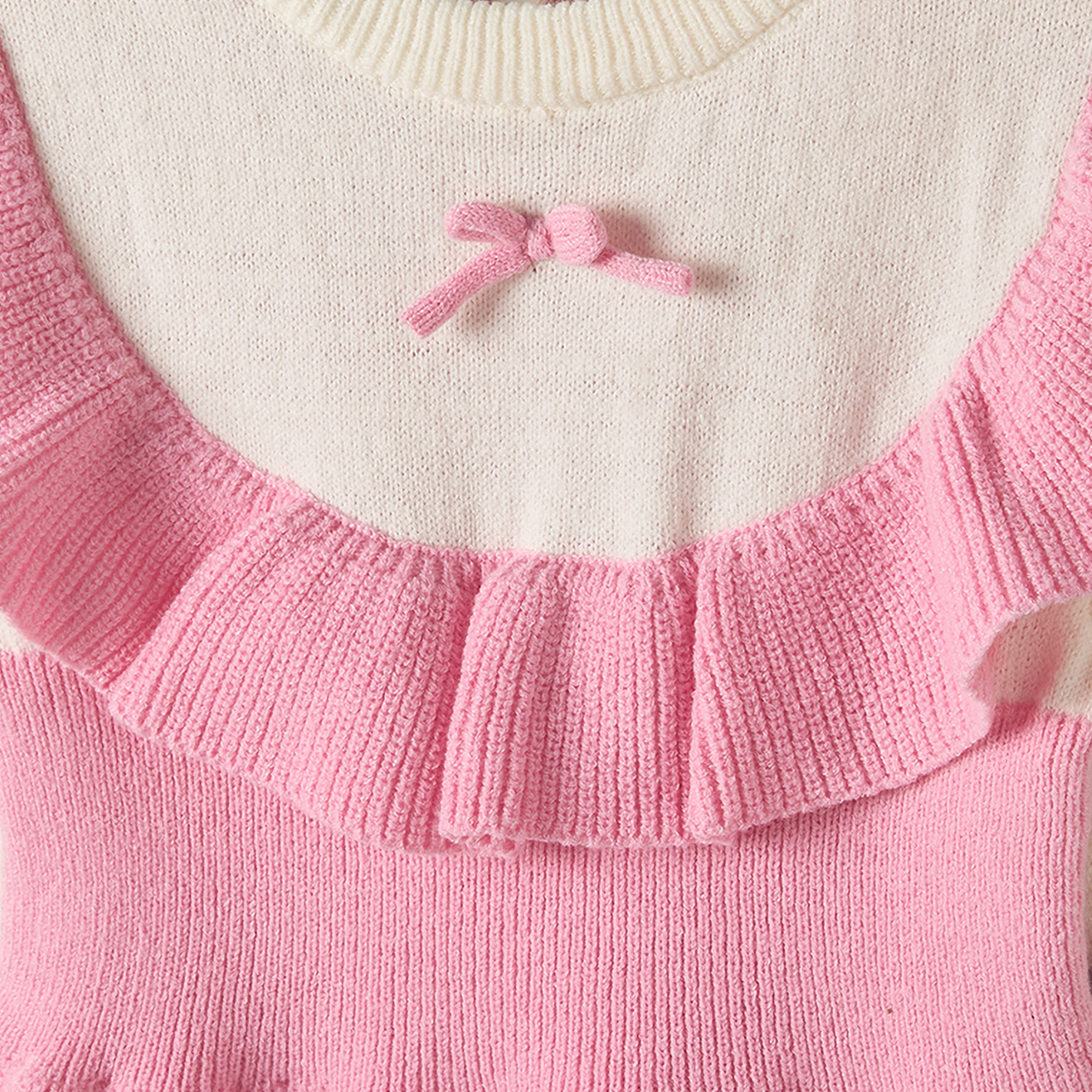 Juniors Round Neck Long Sleeves Knee Length Dress with Tights-girls-clothing-dressesandjumpsuits-image-6