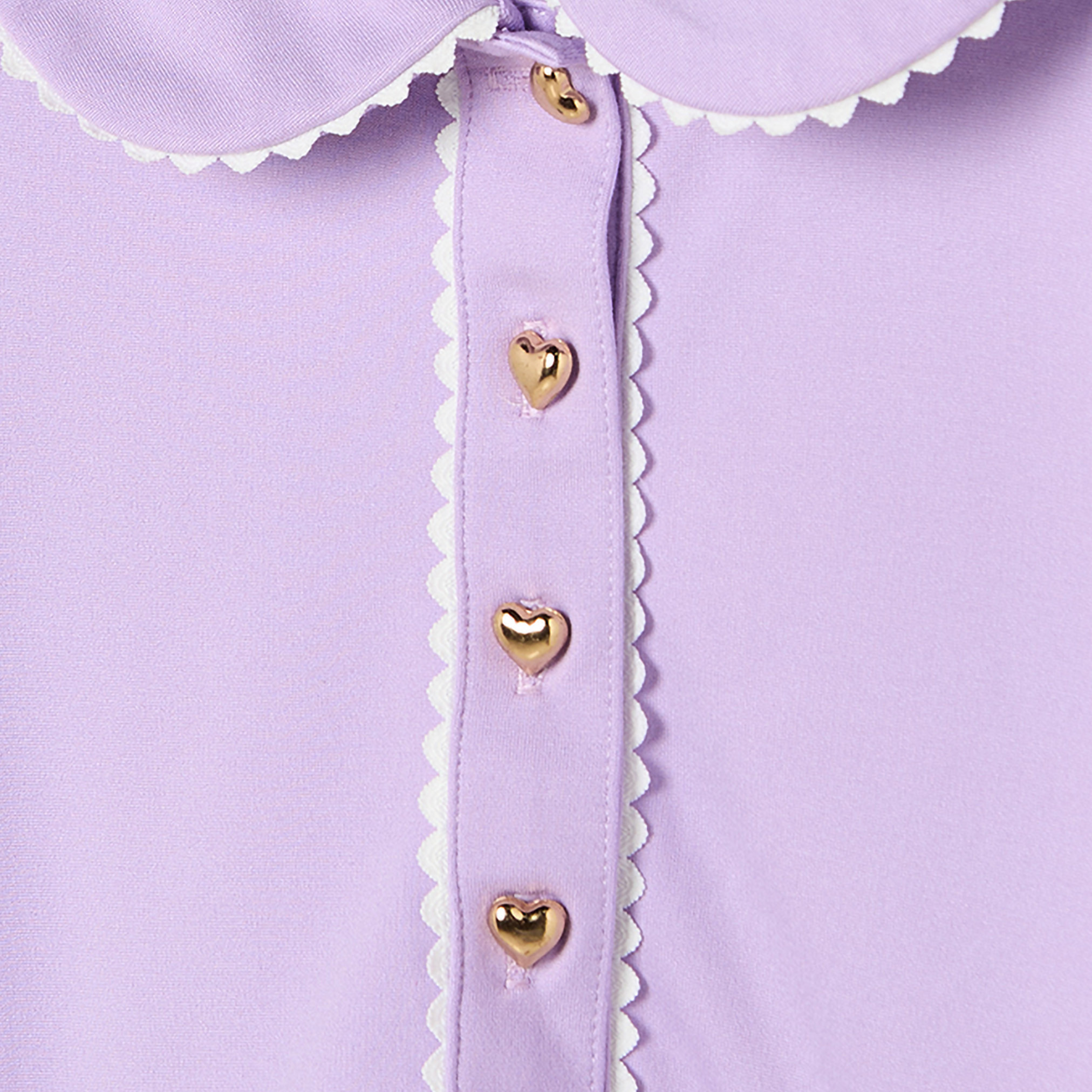 Juniors Peter Pan Collar Long Sleeves Knee Length Dress with Pleats-girls-clothing-dressesandjumpsuits-image-3