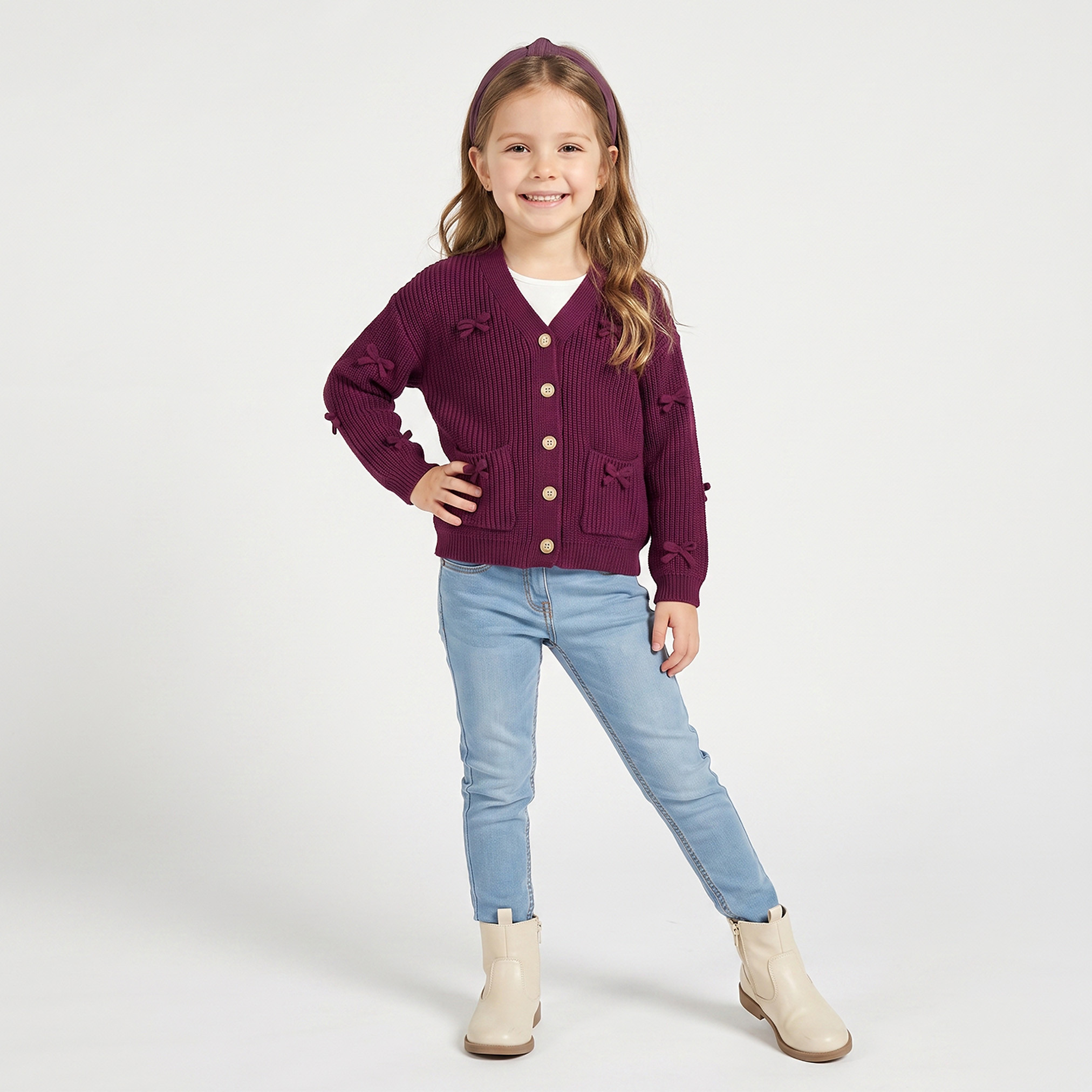 كارديجان بفيونكة وأكمام طويلة من جونيورز-girls-clothing-jumpersandcardigans-image-2