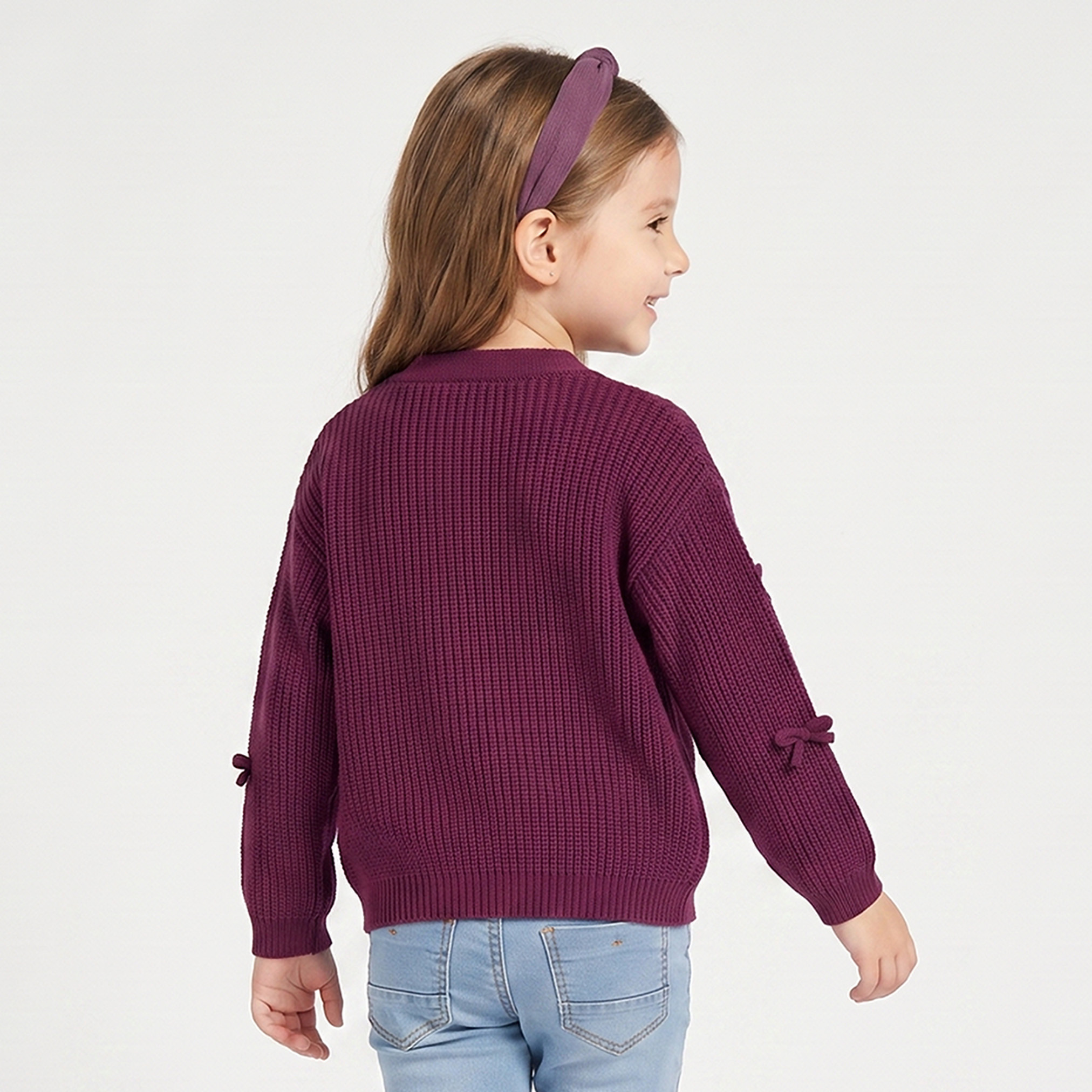 كارديجان بفيونكة وأكمام طويلة من جونيورز-girls-clothing-jumpersandcardigans-image-3