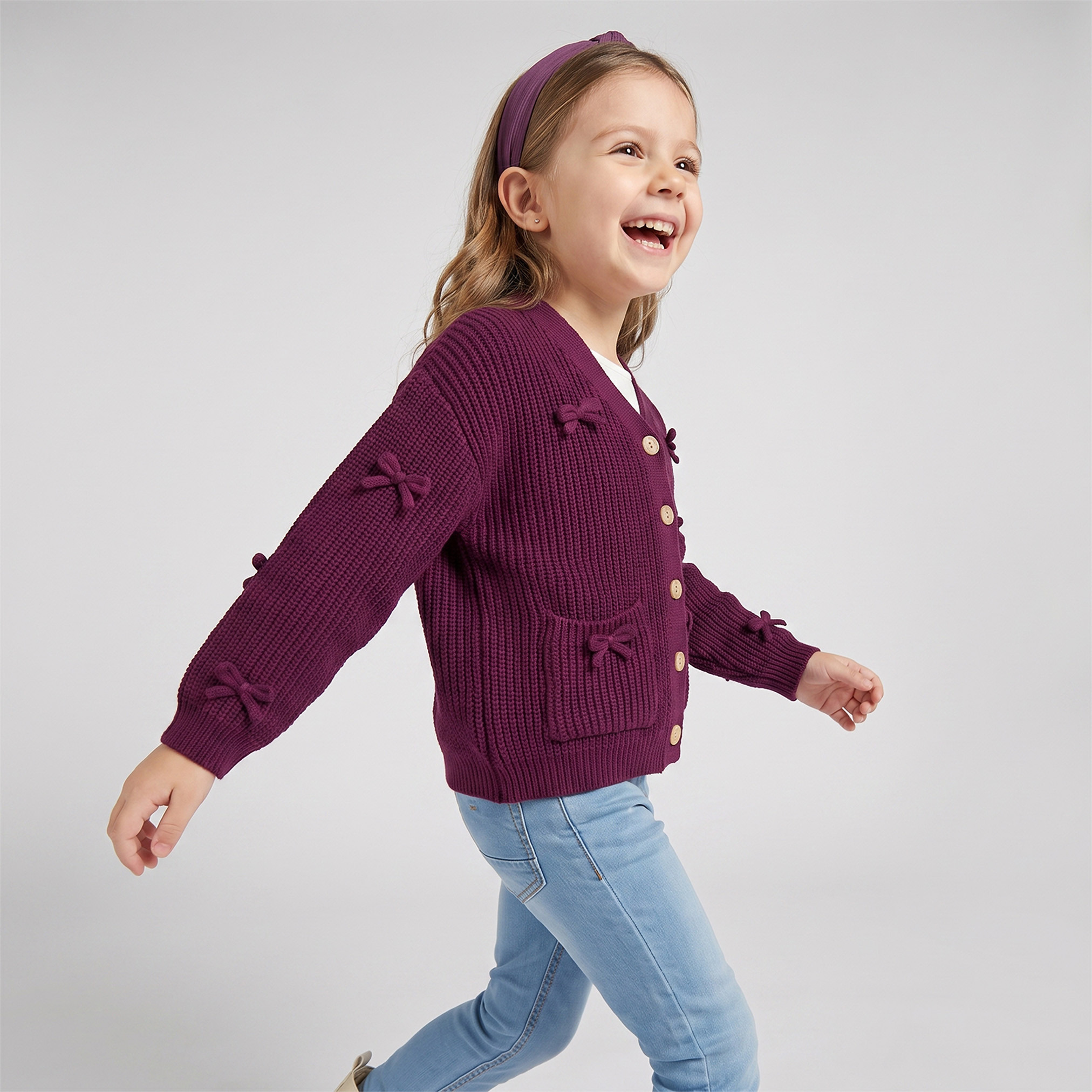 كارديجان بفيونكة وأكمام طويلة من جونيورز-girls-clothing-jumpersandcardigans-image-5
