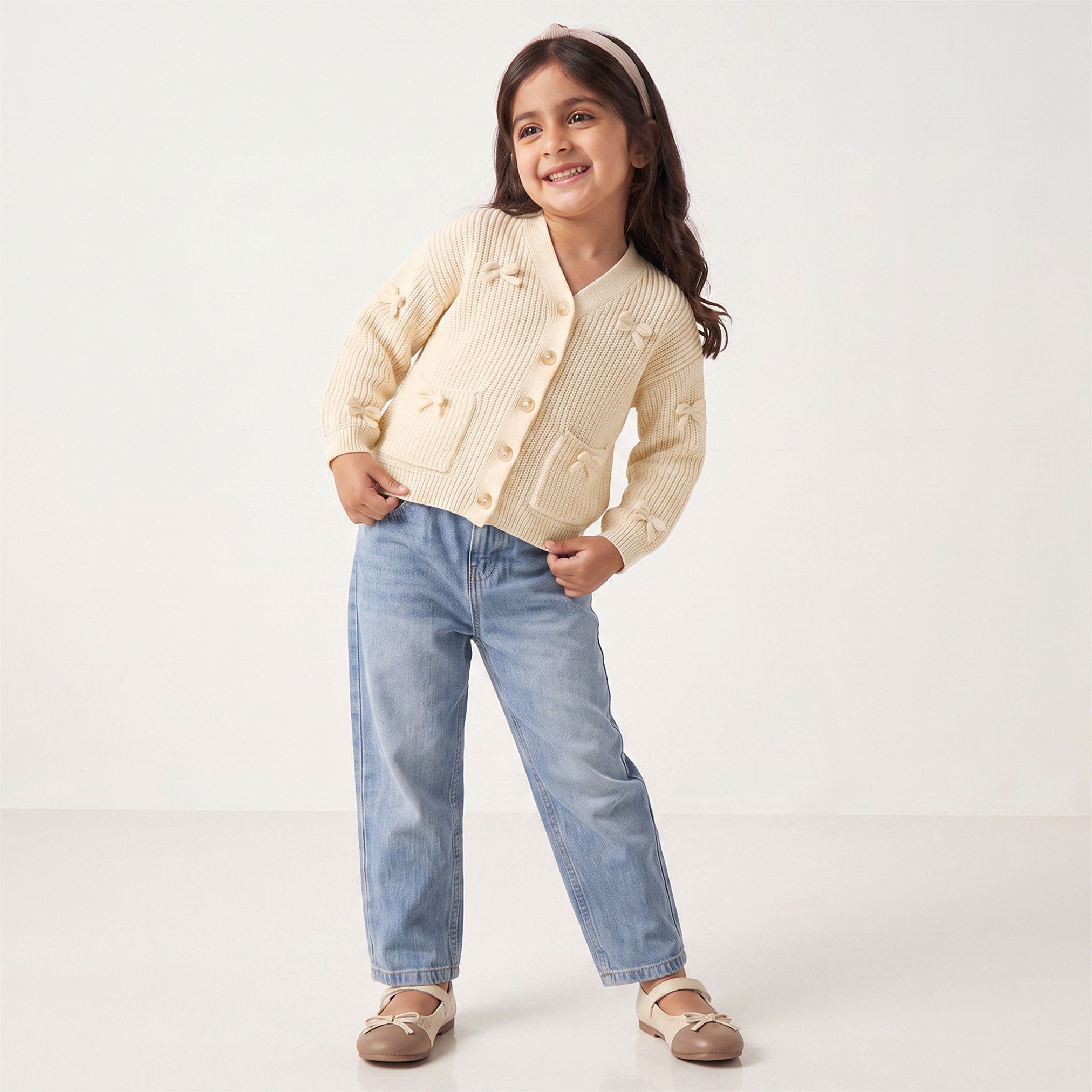 كارديجان بفيونكة وأكمام طويلة من جونيورز-girls-clothing-jumpersandcardigans-image-2