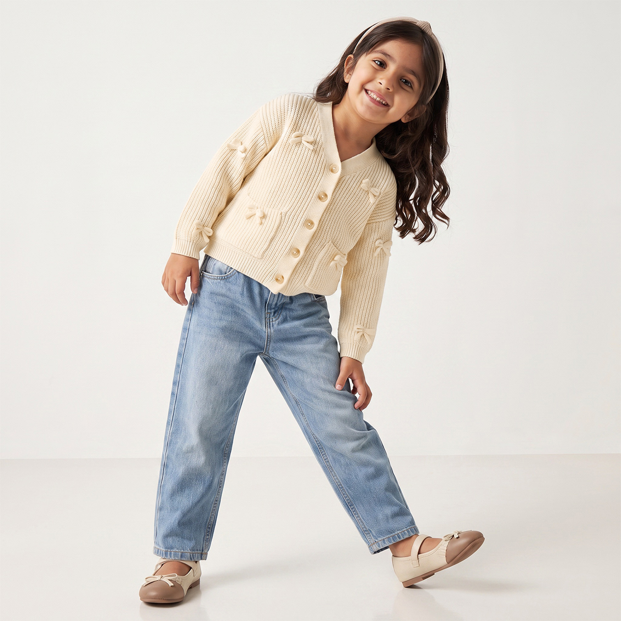 كارديجان بفيونكة وأكمام طويلة من جونيورز-girls-clothing-jumpersandcardigans-image-5