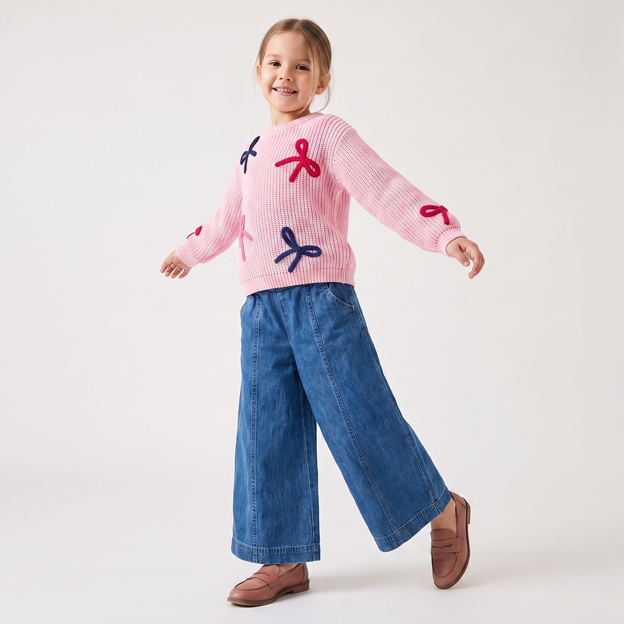 Juniors Bow Applique Jumper with Long Sleeves-girls-clothing-jumpersandcardigans-image-2