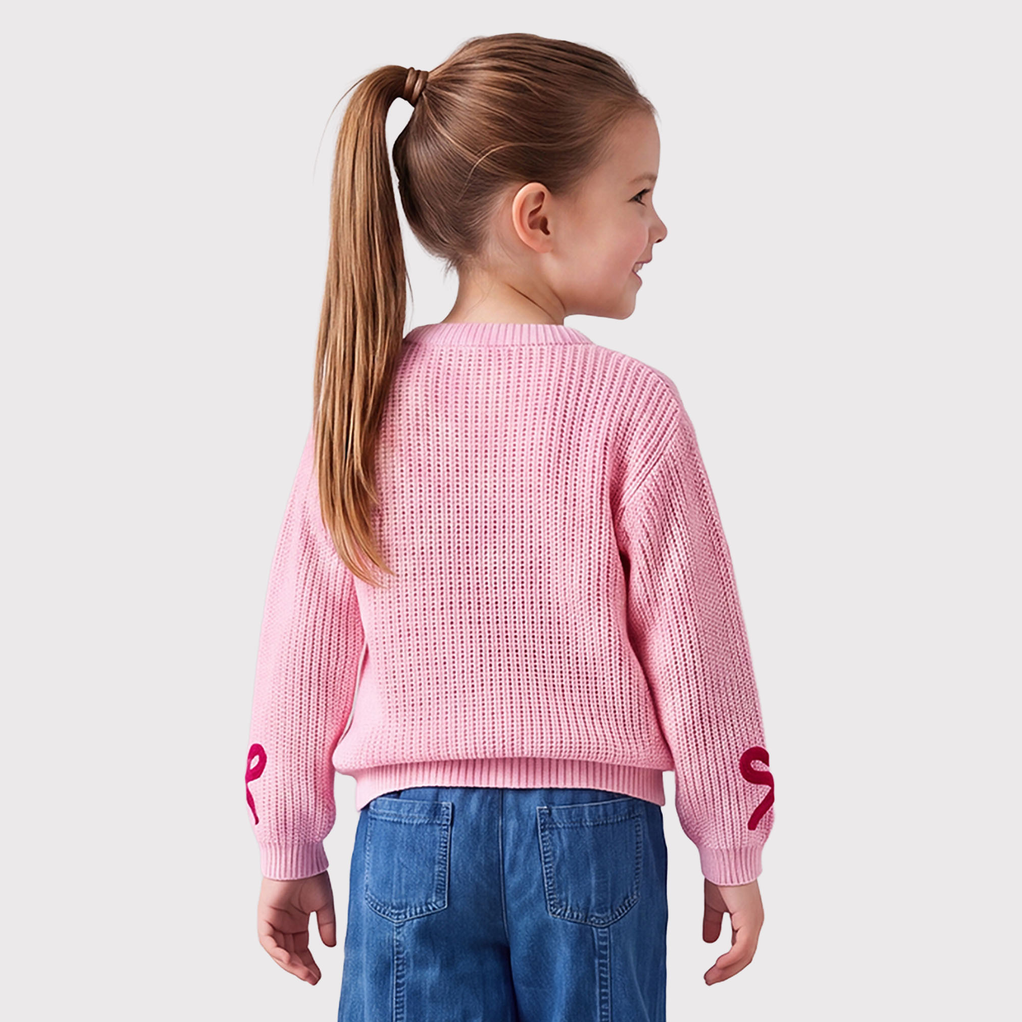 Juniors Bow Applique Jumper with Long Sleeves-girls-clothing-jumpersandcardigans-image-3