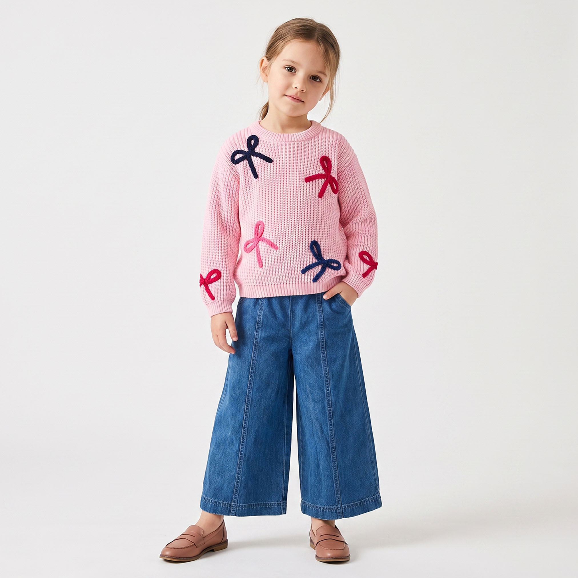 Juniors Bow Applique Jumper with Long Sleeves-girls-clothing-jumpersandcardigans-image-6