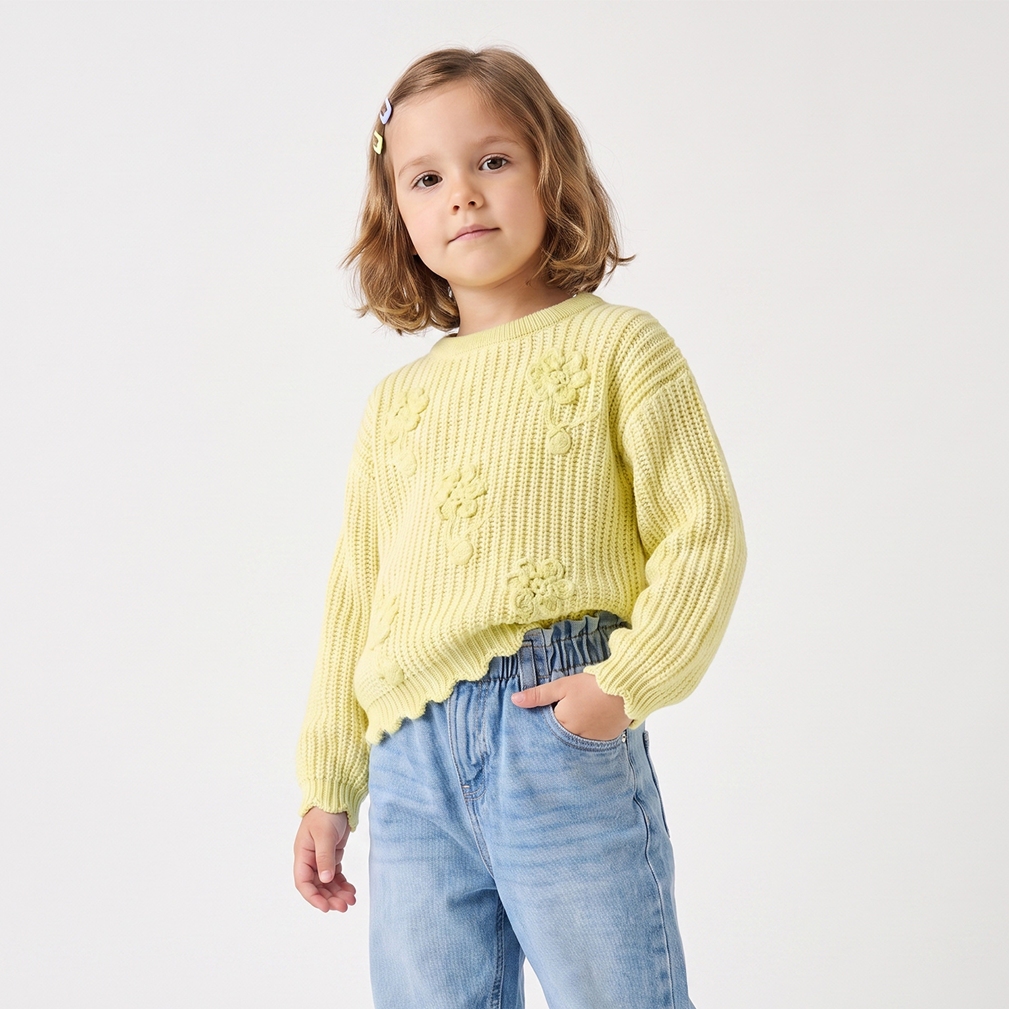 Juniors Floral Applique Sweater with Long Sleeves-girls-clothing-jumpersandcardigans-image-6