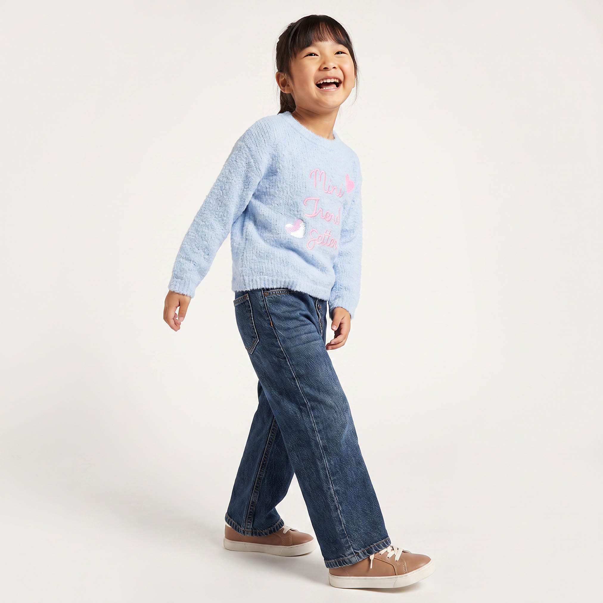 Juniors Embroidered Sweater with Long Sleeves-girls-clothing-jumpersandcardigans-image-2
