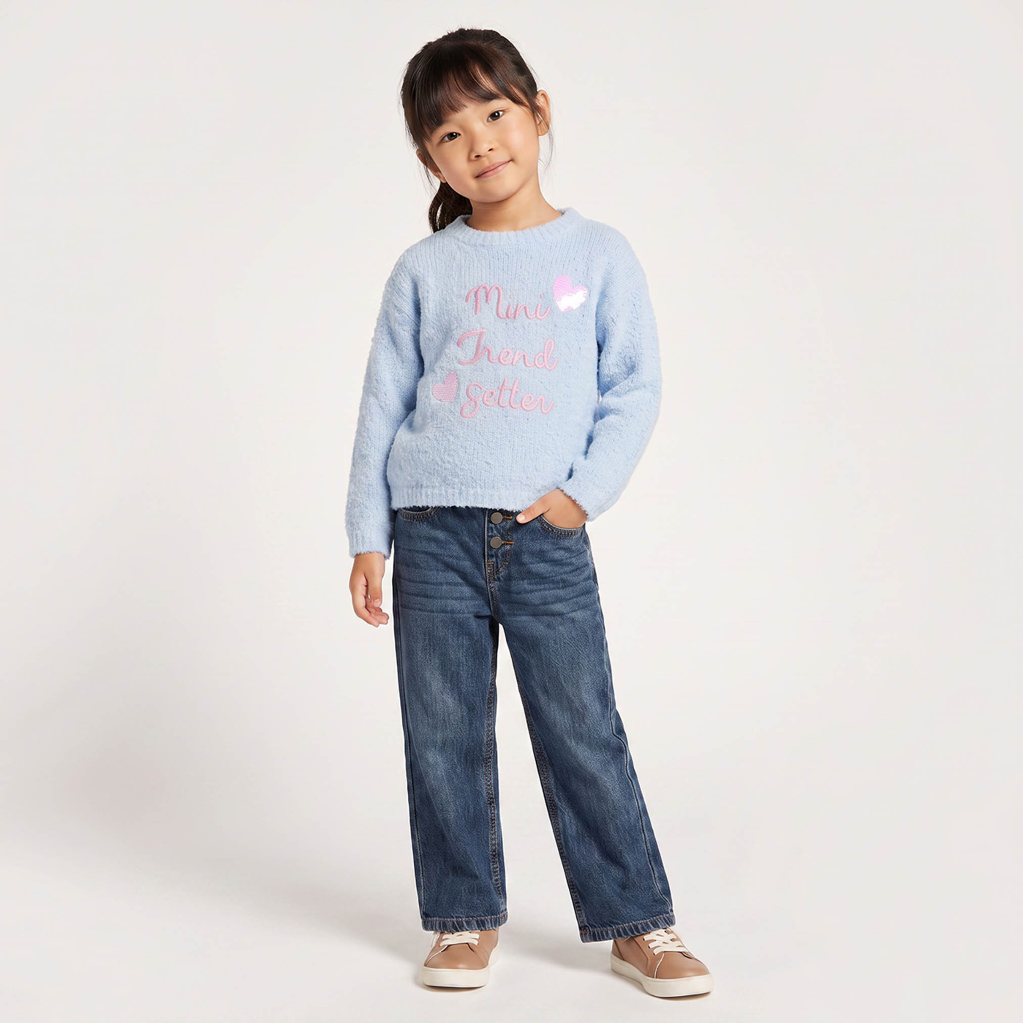 Juniors Embroidered Sweater with Long Sleeves-girls-clothing-jumpersandcardigans-image-4