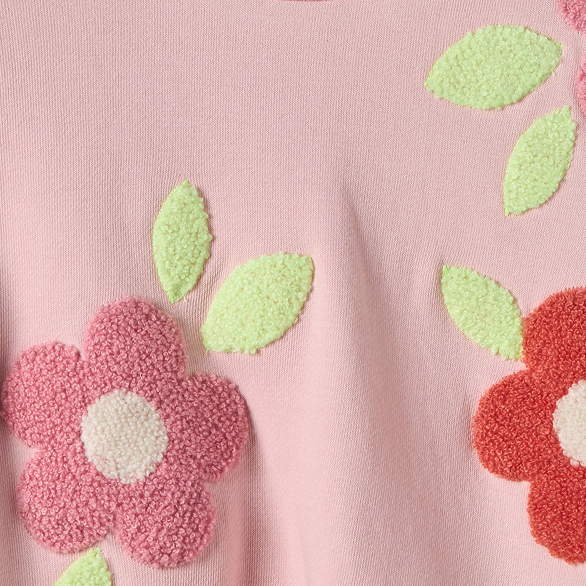 Juniors Floral Embroidered Sweatshirt with Long Sleeves-girls-clothing-sweatshirts-image-4