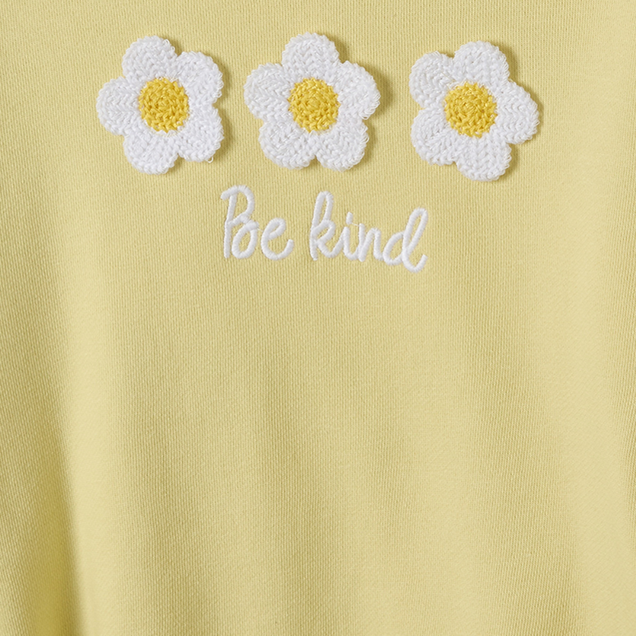 Juniors Crew Neck Sweatshirt with Floral Applique-girls-clothing-sweatshirts-image-4