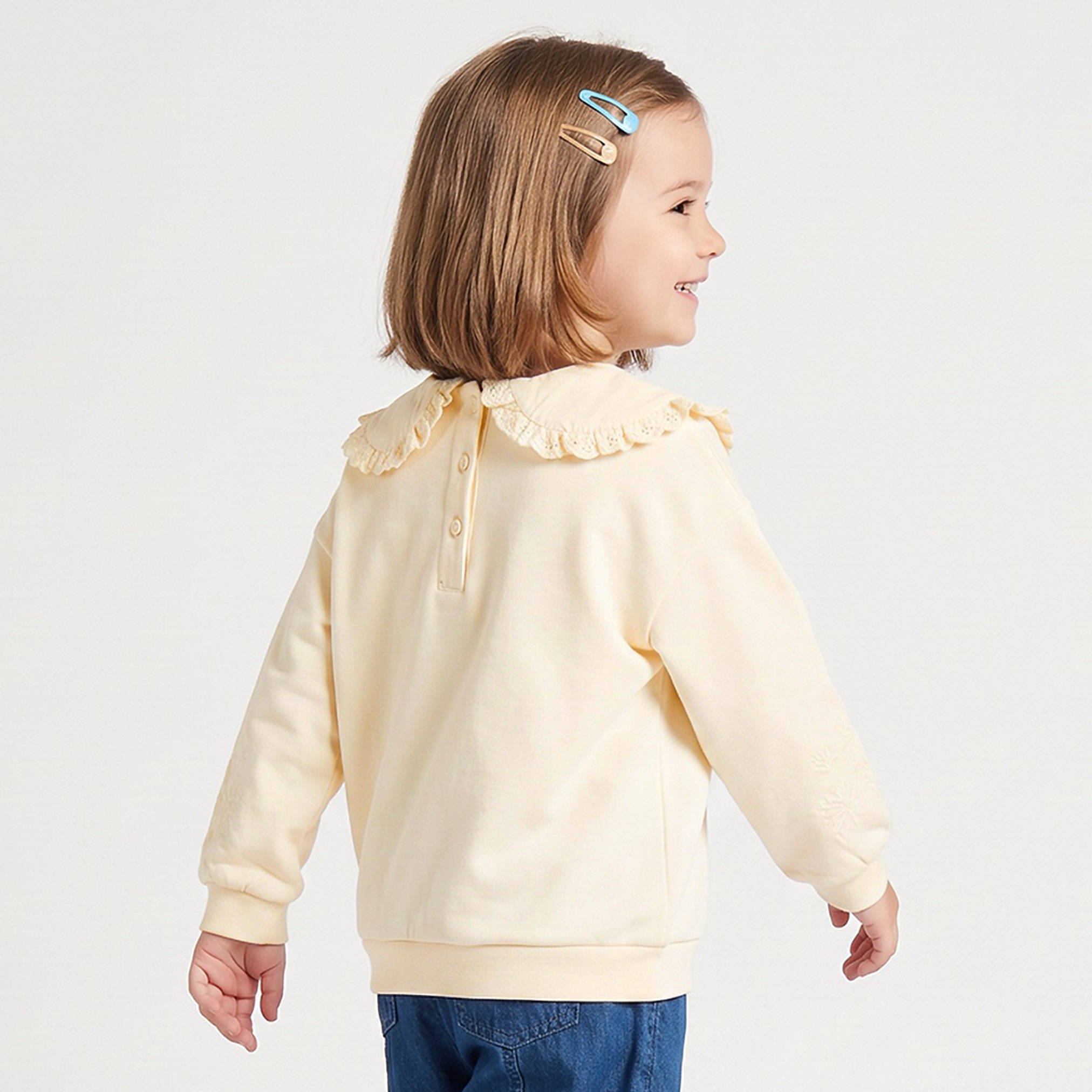 Juniors Ruffle Trim Sweatshirt with Long Sleeves-girls-clothing-sweatshirts-image-3
