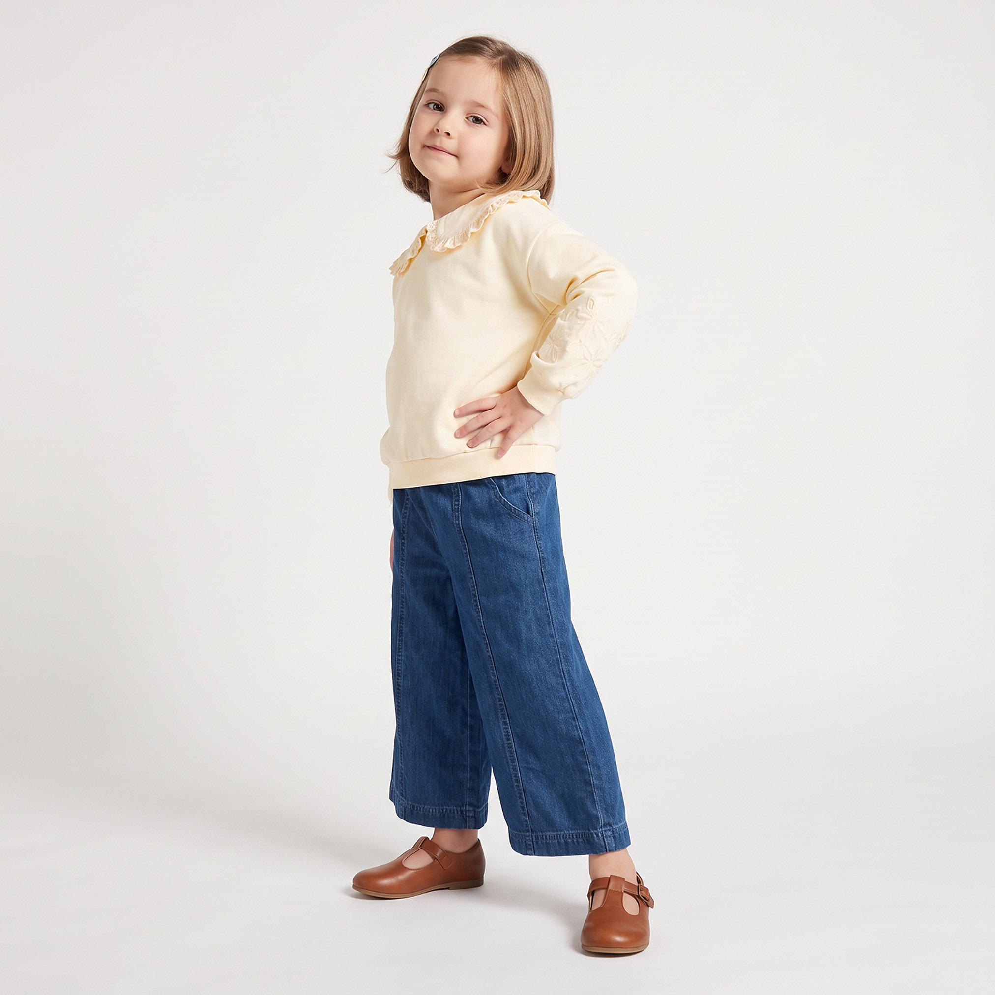 Juniors Ruffle Trim Sweatshirt with Long Sleeves-girls-clothing-sweatshirts-image-4