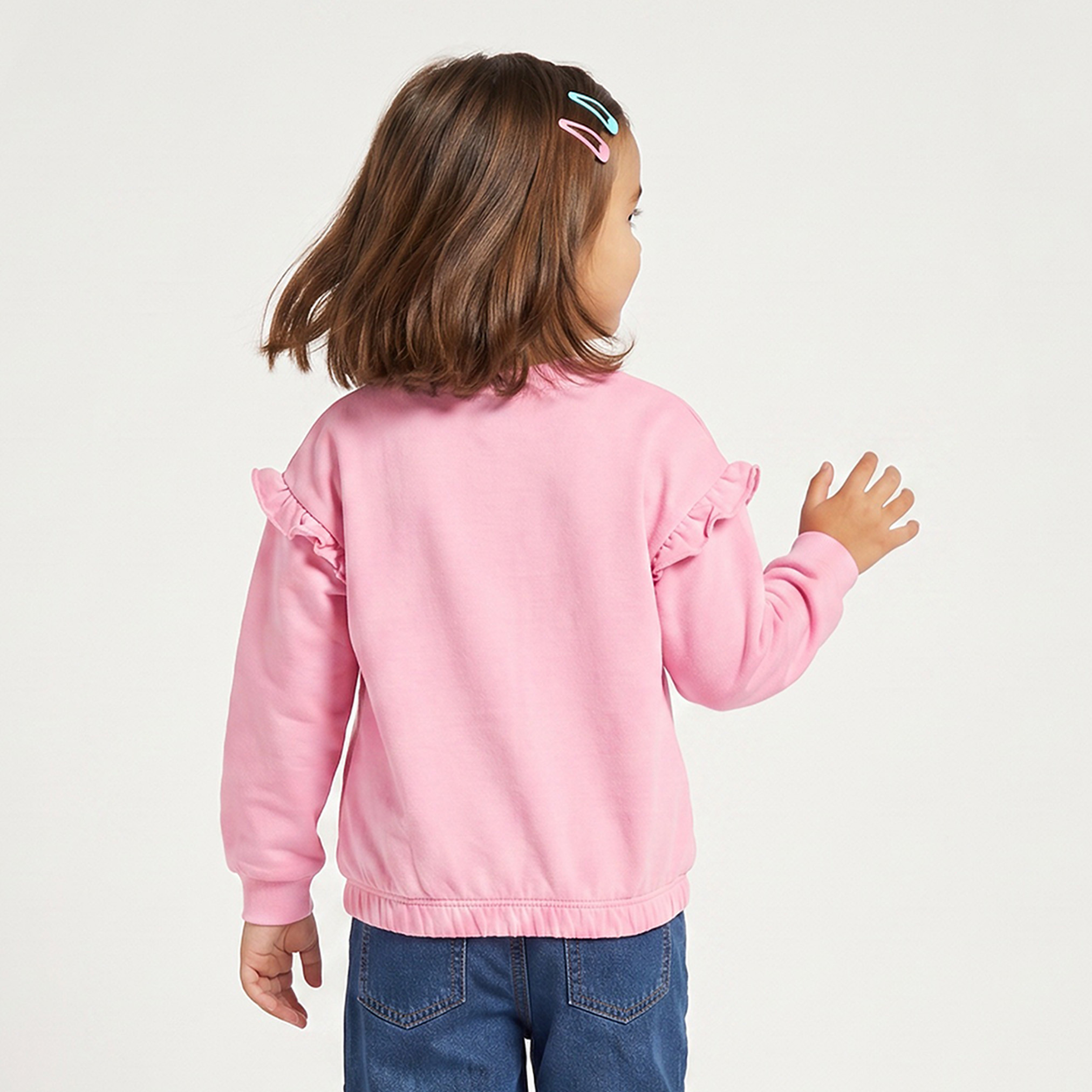 Juniors Unicorn Print Sweatshirt with Long Sleeves-girls-clothing-sweatshirts-image-3