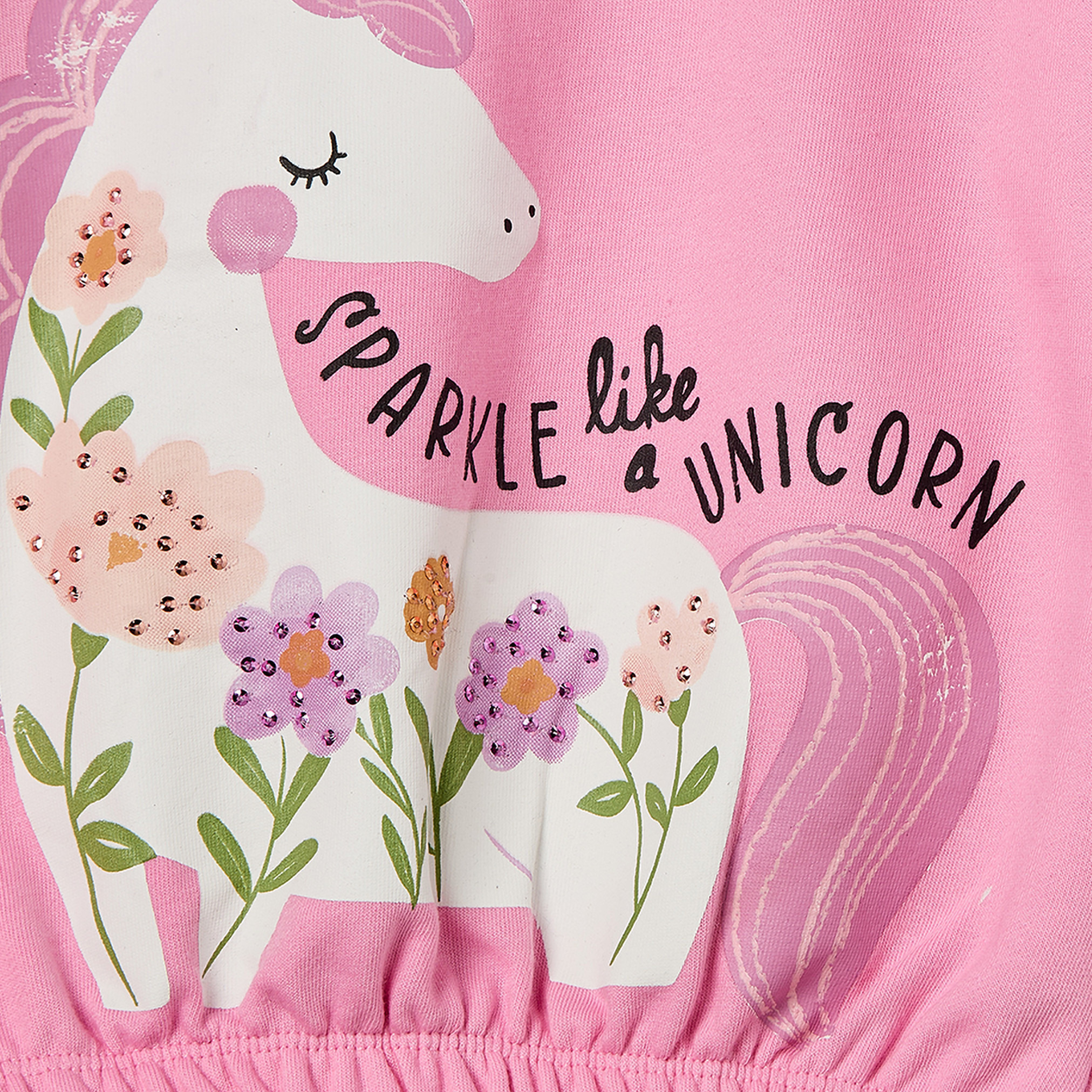 Juniors Unicorn Print Sweatshirt with Long Sleeves-girls-clothing-sweatshirts-image-6