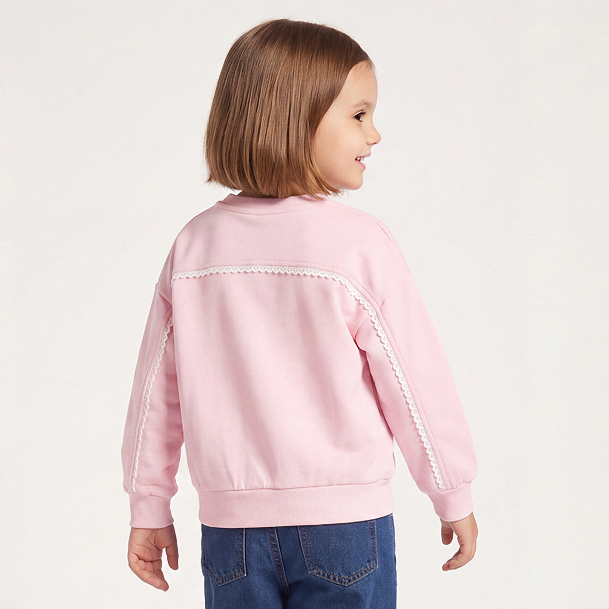 سويت شيرت بأكمام طويلة وتزيينات قلب دانتيل من جونيورز-girls-clothing-sweatshirts-image-3