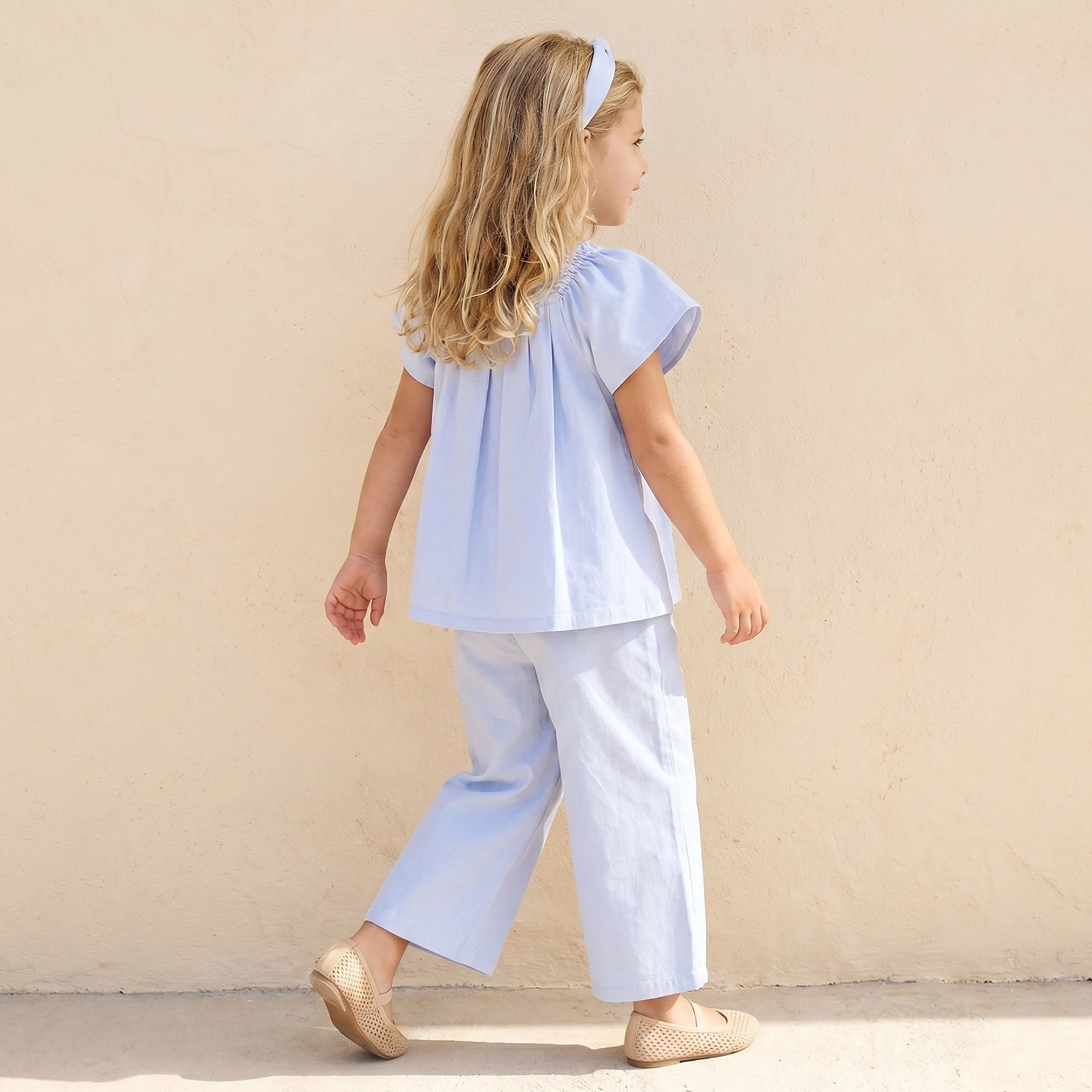 Juniors Square Neck Short Sleeves Top and Pants Set with Bow Accent-baby-girls-clothing-setsandcoords-image-4