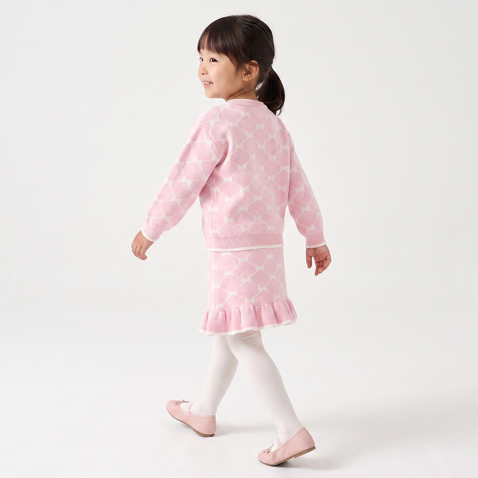 Juniors Crew Neck Long Sleeves Sweater and Skirt Set with Ruffle Trim-baby-girls-clothing-setsandcoords-image-2