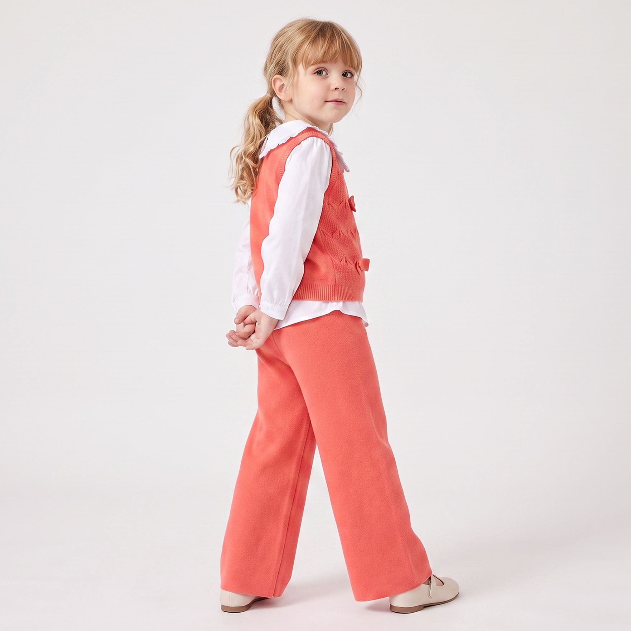 Juniors Peter Pan Collar Long Sleeves Twofer Top and Pants Set with Bow Accent-baby-girls-clothing-setsandcoords-image-5