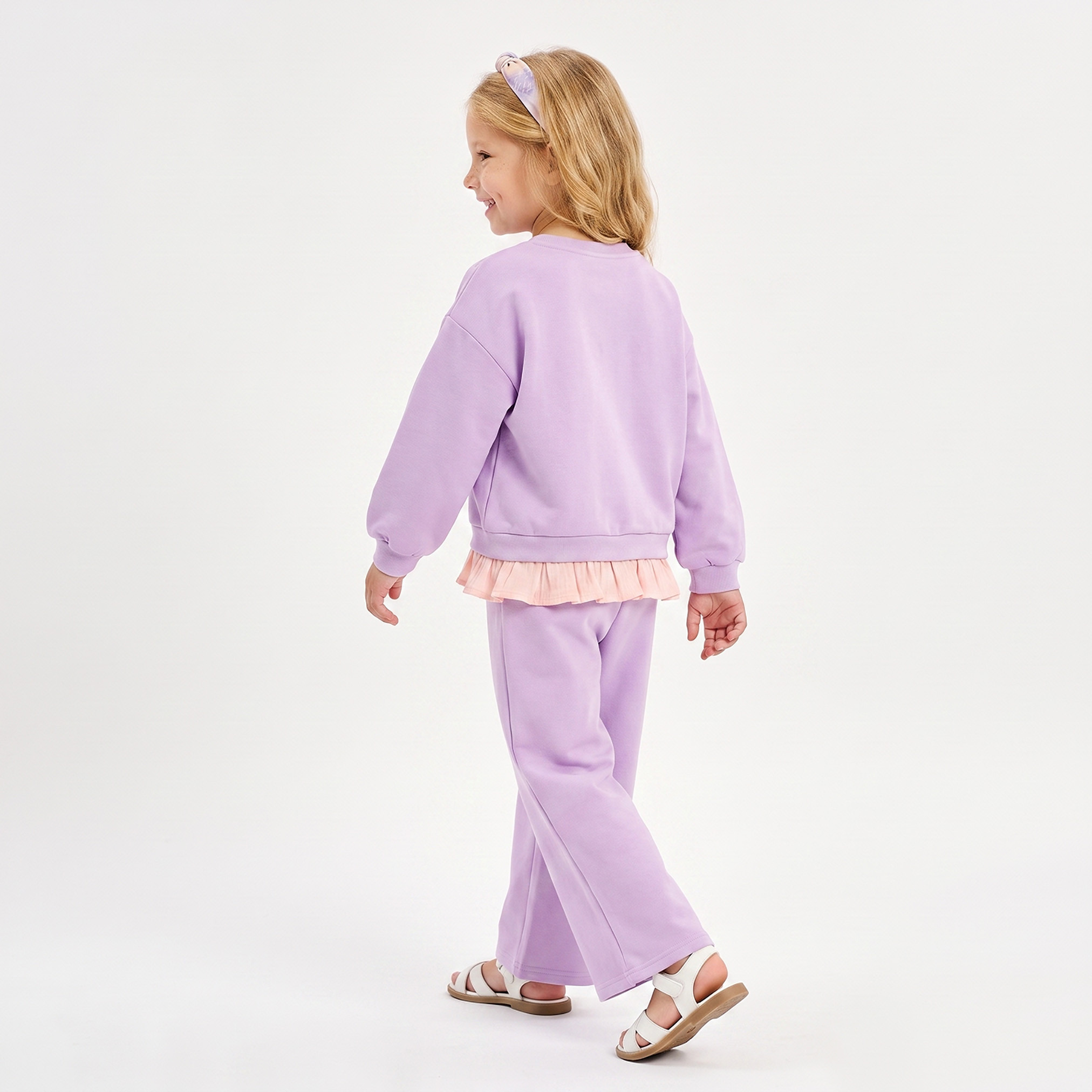 Juniors Crew Neck Long Sleeves Sweatshirt and Pants Set with Butterfly Print-baby-girls-clothing-setsandcoords-image-4