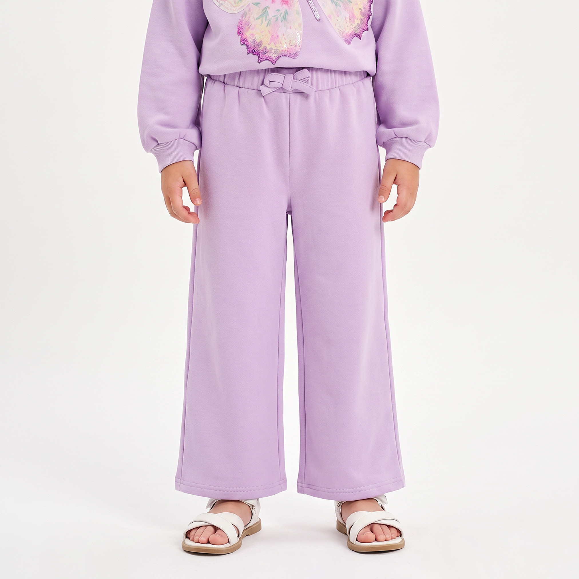 Juniors Crew Neck Long Sleeves Sweatshirt and Pants Set with Butterfly Print-baby-girls-clothing-setsandcoords-image-3