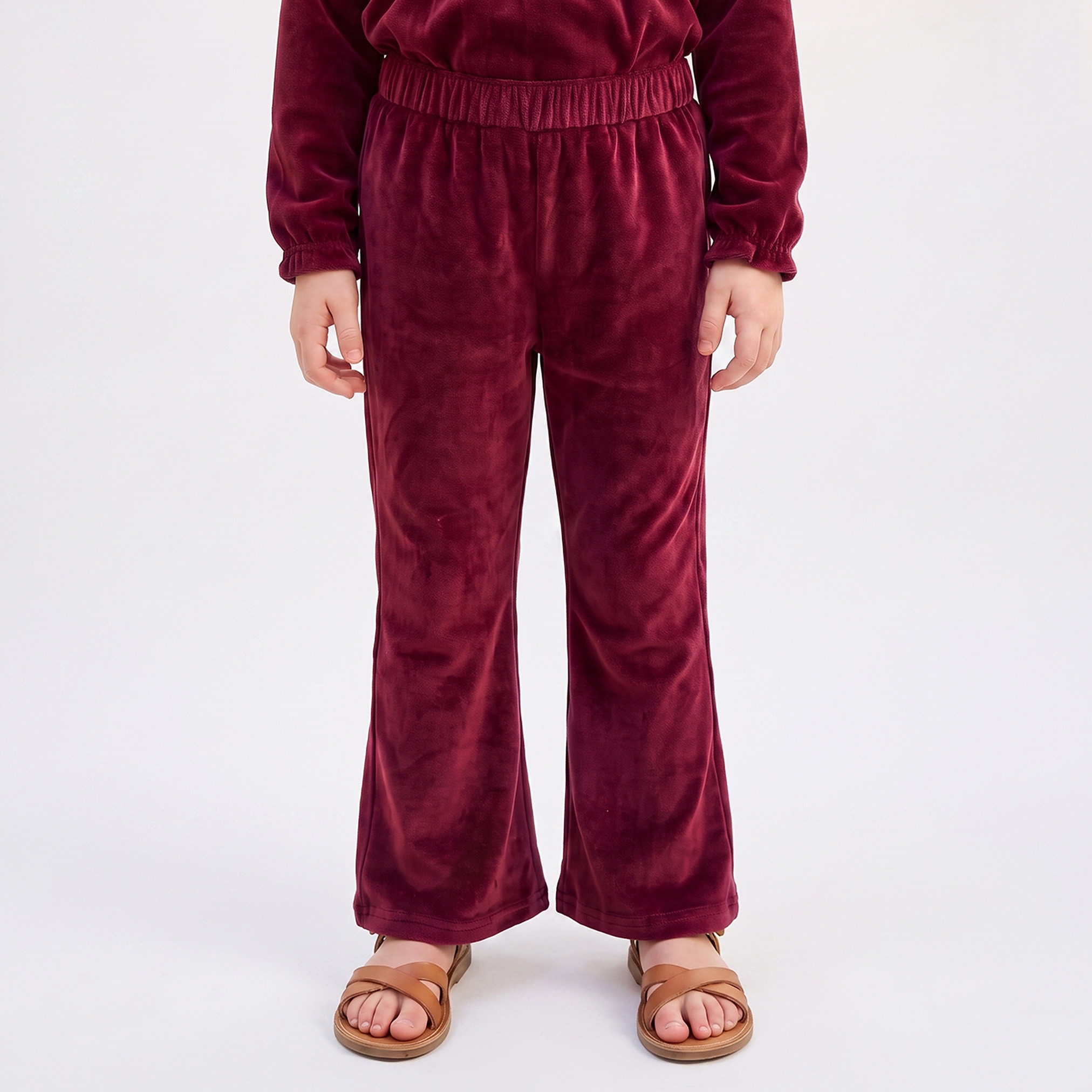 Juniors Round Neck Long Sleeves Tiered Top and Pants Set-baby-girls-clothing-setsandcoords-image-3