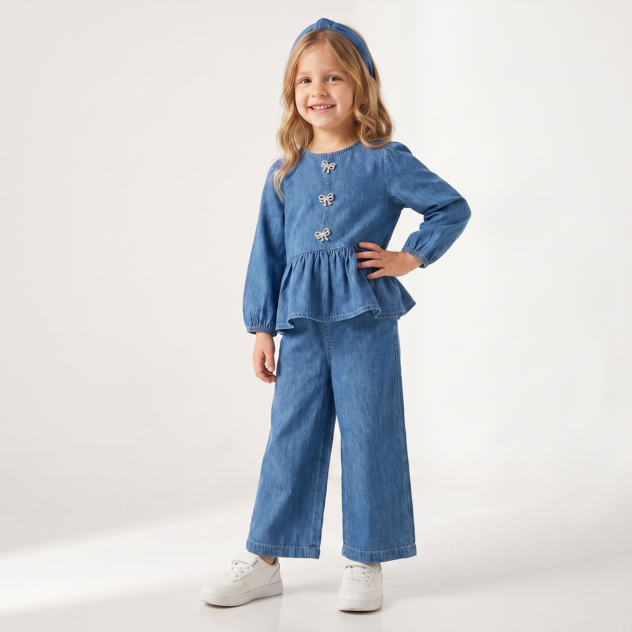 Juniors Round Neck Long Sleeves Top and Pants Set with Bow Accent-baby-girls-clothing-setsandcoords-image-7