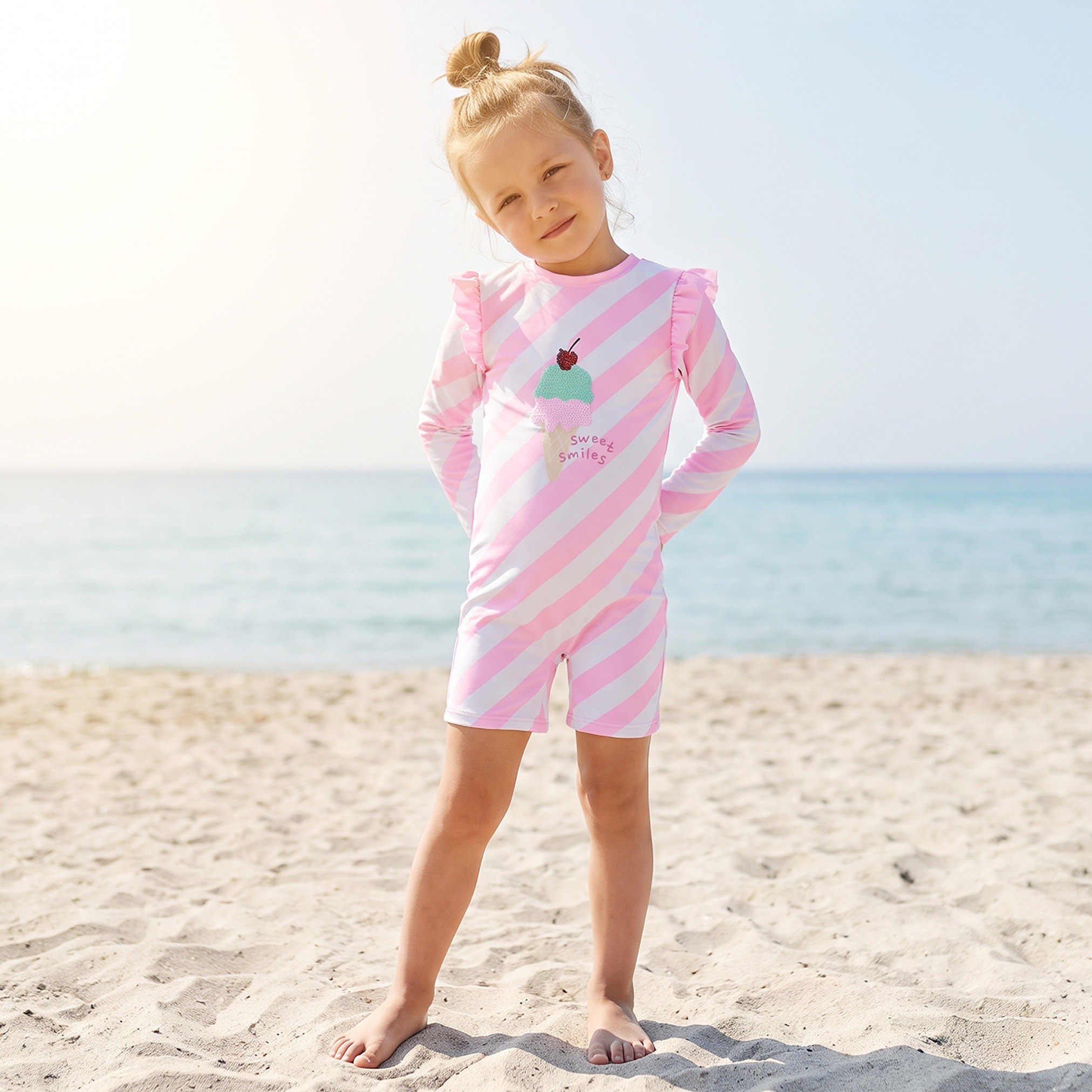 Juniors Girls Striped Swimsuit-baby-girls-clothing-swimwear-image-1