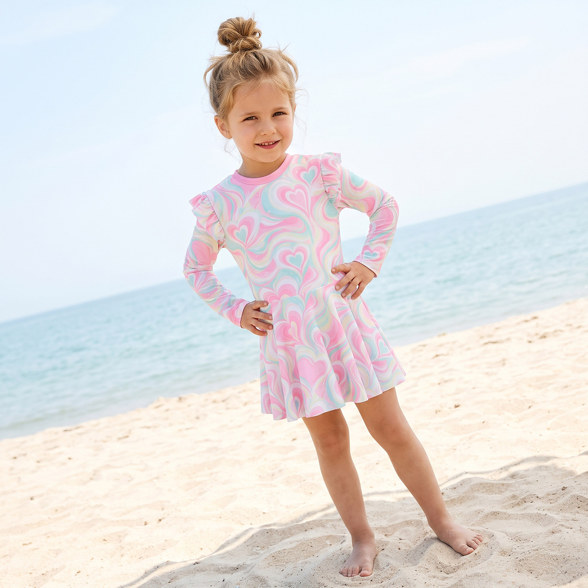 فستان سباحة بطبعات قلوب للبنات من جونيورز-baby-girls-clothing-swimwear-image-4