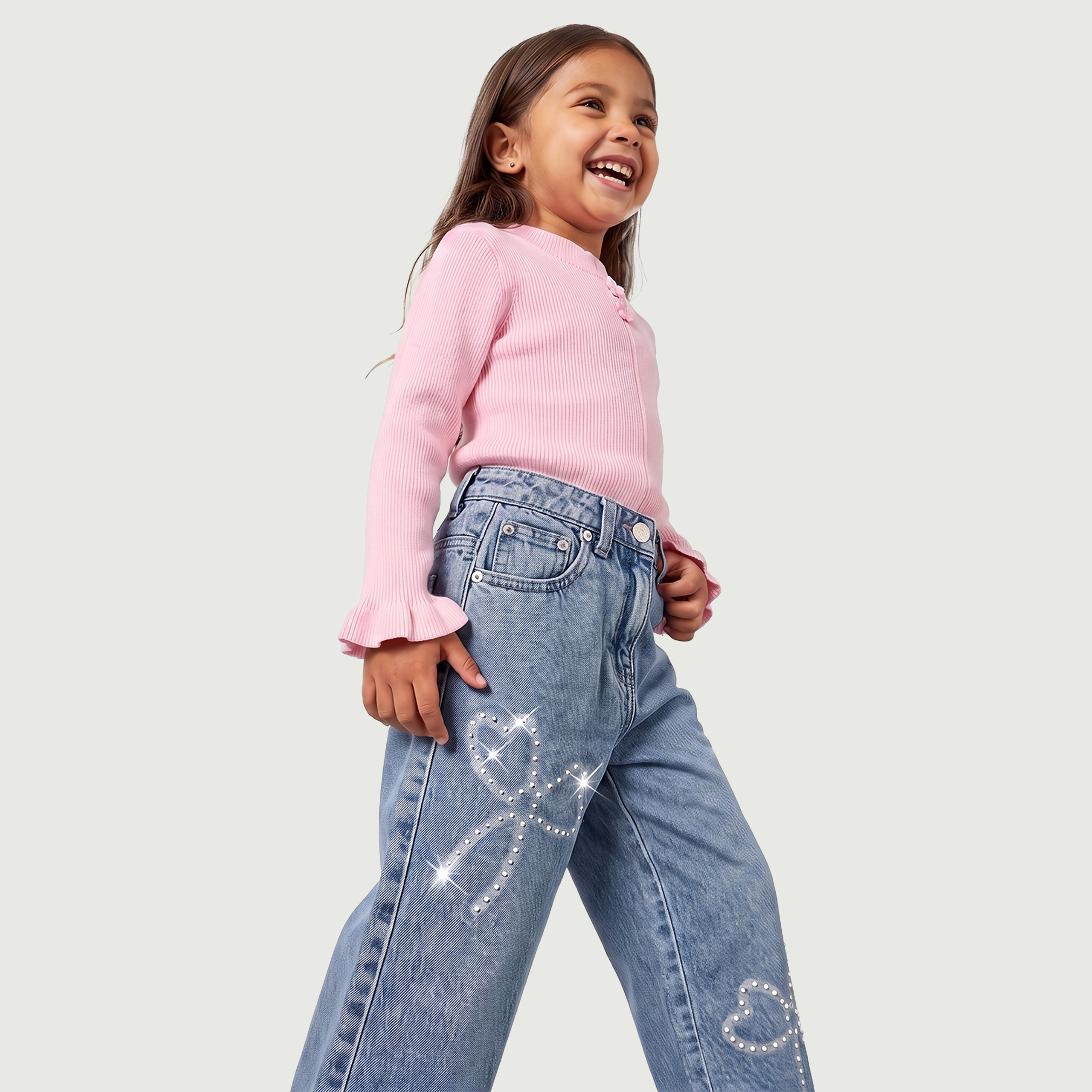بنطلون جينز بتزيينات فيونكات من جونيورز-girls-clothing-bottoms-trousers-image-5