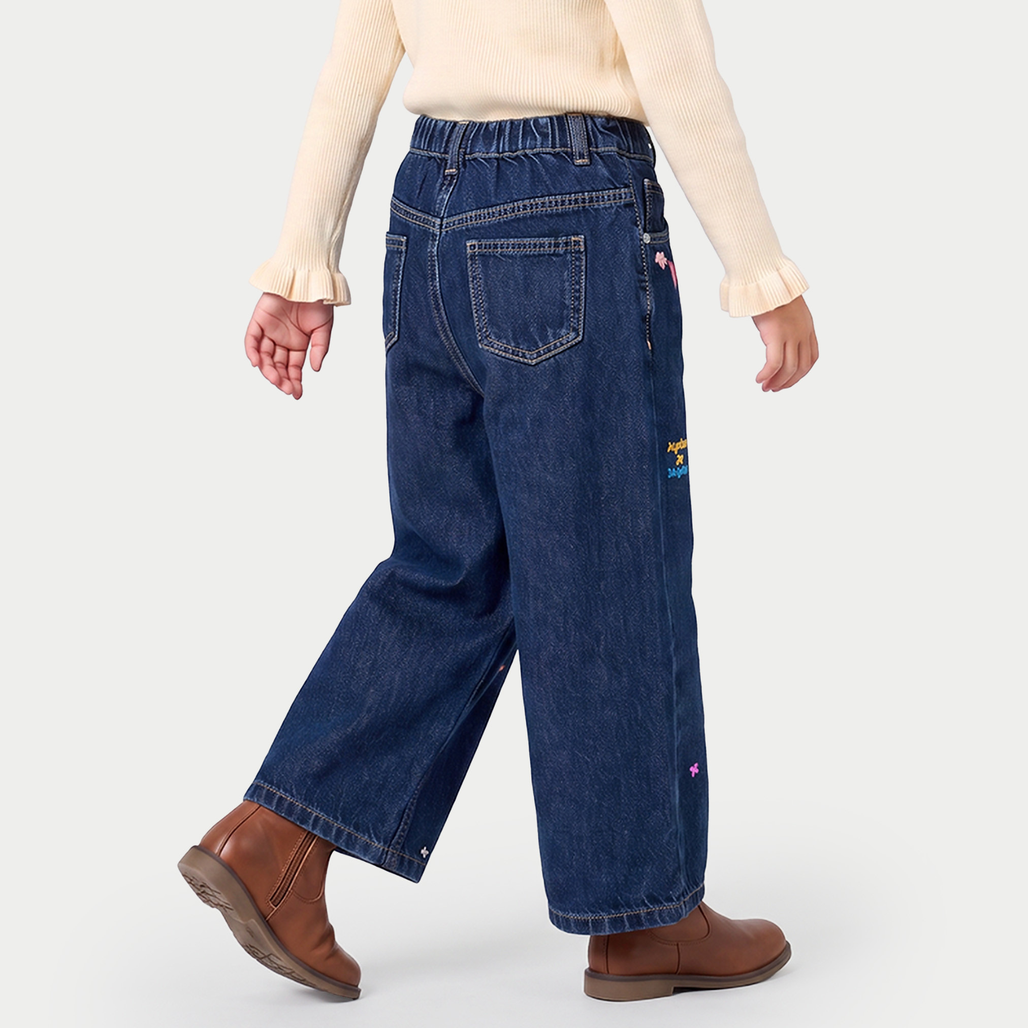 Juniors Wide Leg Jeans with Embroidery-baby-girls-clothing-bottoms-jeans-image-2