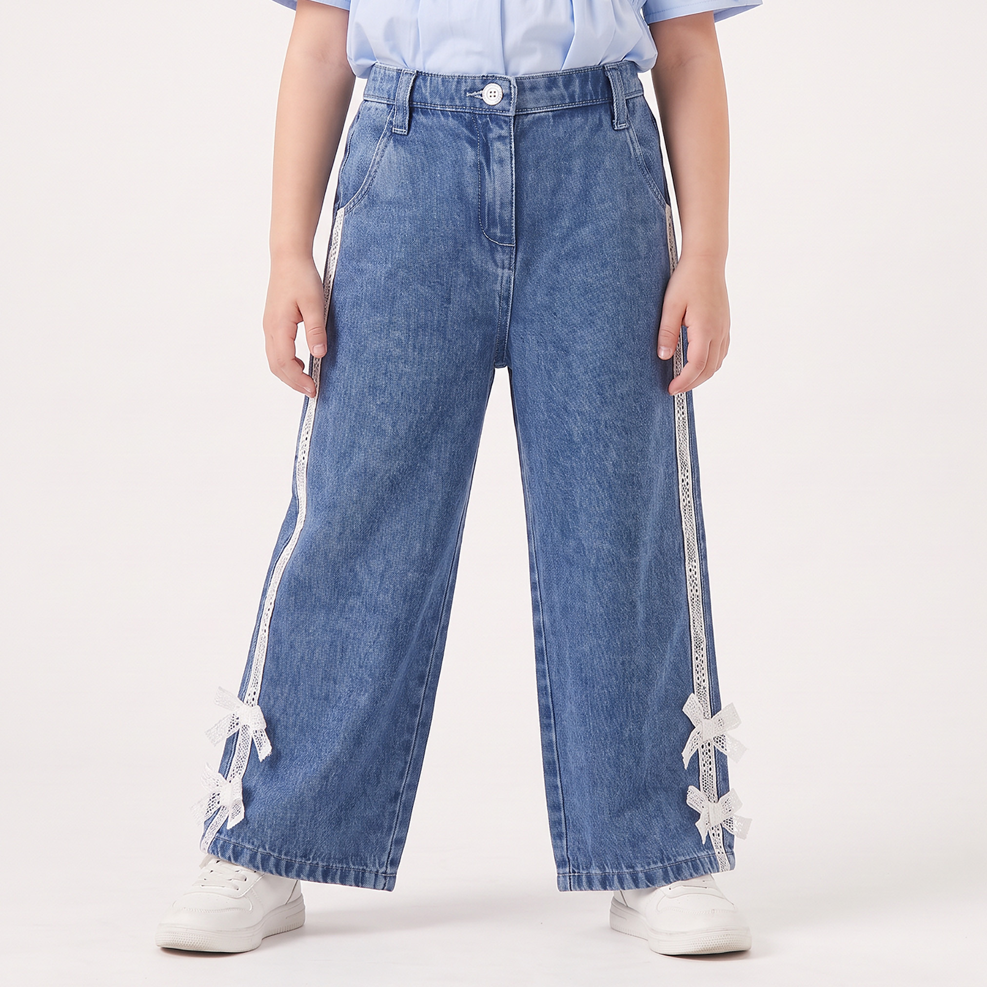 Juniors Wide Leg Jeans with Lace Trim-girls-clothing-bottoms-jeansandjeggings-image-1