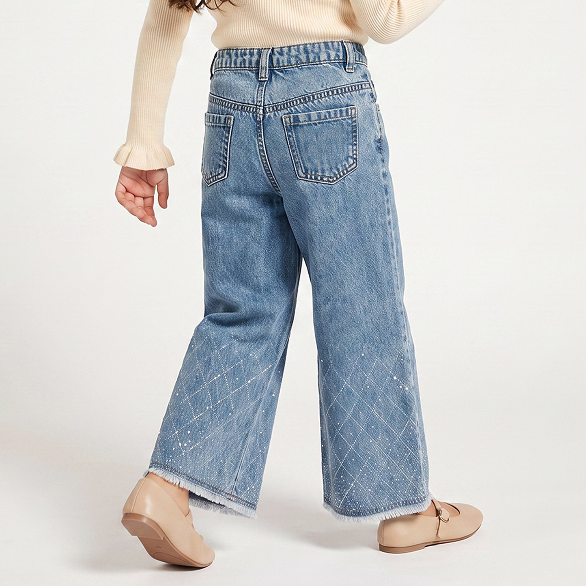 Juniors Wide Leg Jeans with Embellished Detail-baby-girls-clothing-bottoms-jeans-image-3