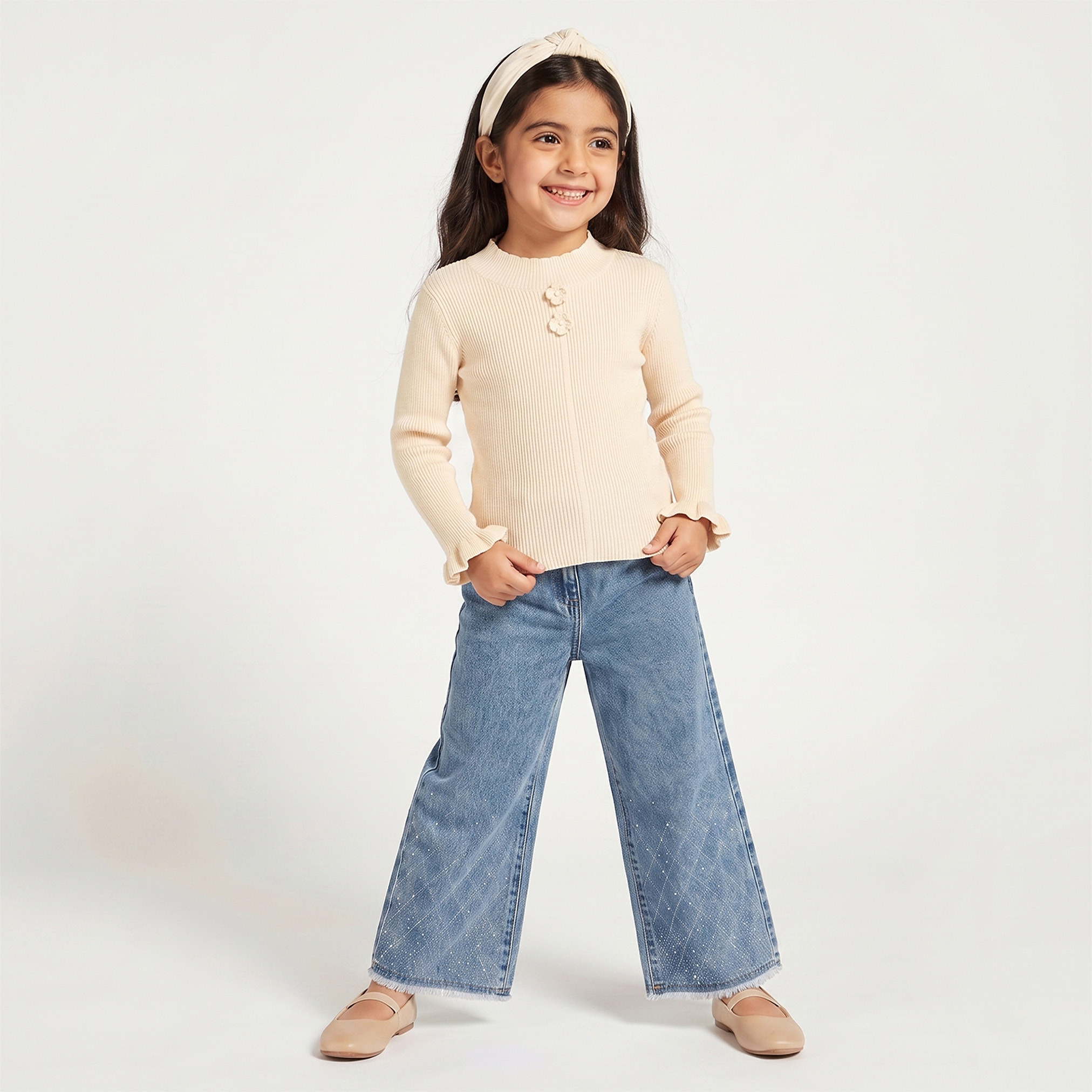 Juniors Wide Leg Jeans with Embellished Detail-baby-girls-clothing-bottoms-jeans-image-5