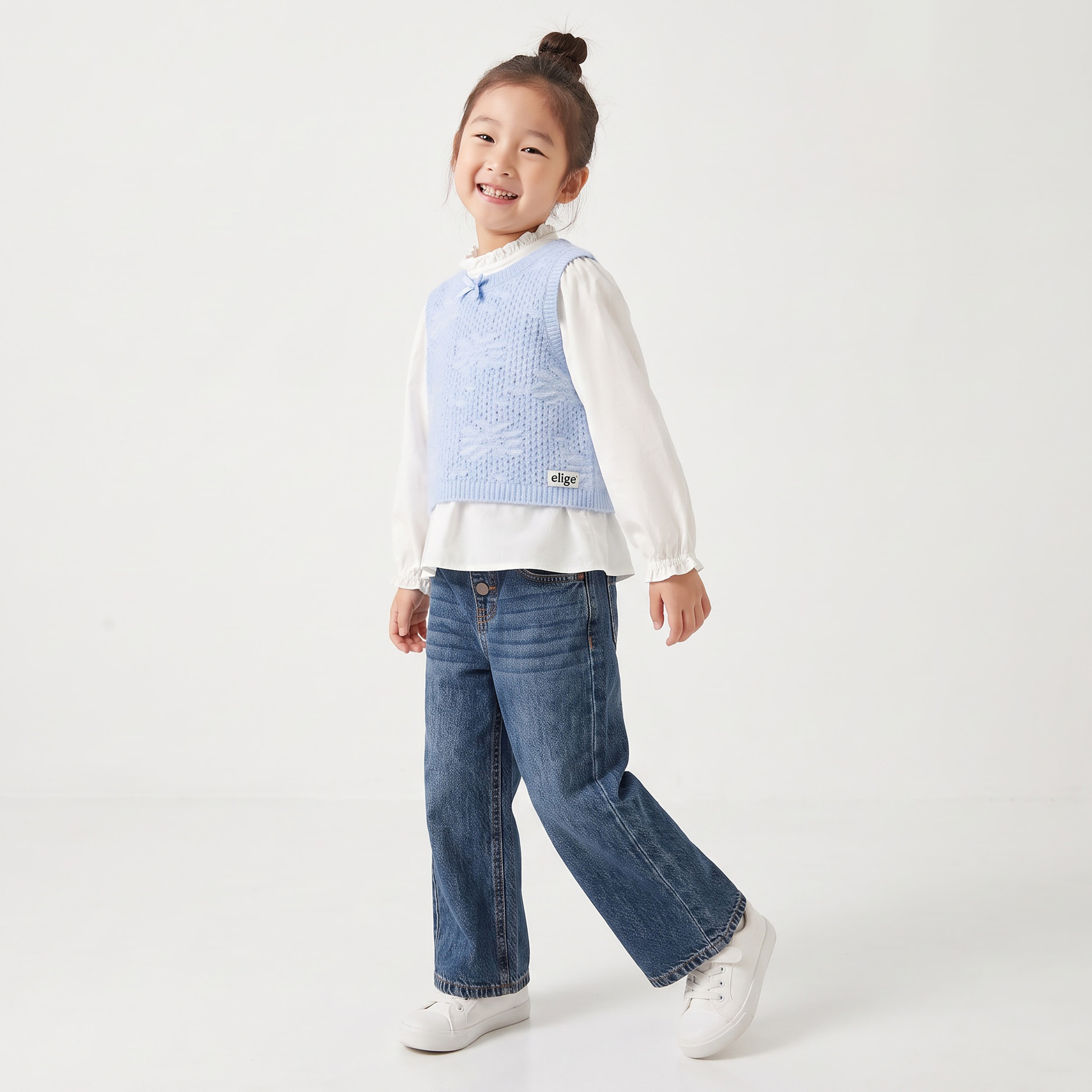 كنزة تووفر بأكمام طويلة وياقة عالية من إليجو-girls-clothing-blousesandshirts-image-5