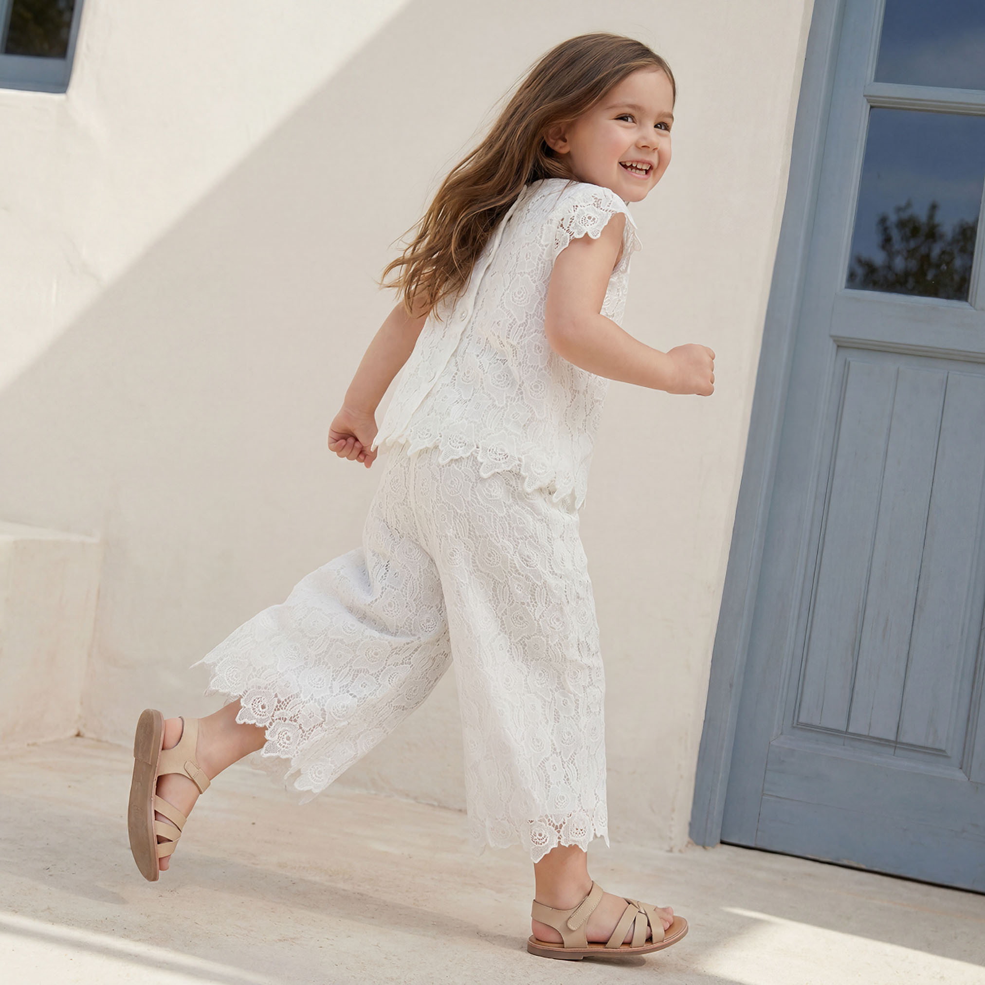 بنطال واسع الساق بتطريز دانتيل وخصر مطاطي من إليجو-girls-clothing-bottoms-trousers-image-5
