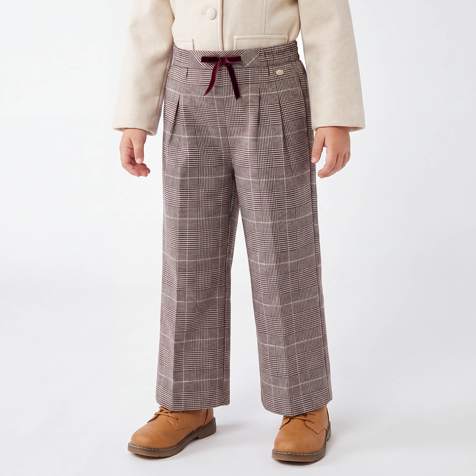 بنطلون كاروهات بخصر مطاطي من إليجو-girls-clothing-bottoms-trousers-image-1