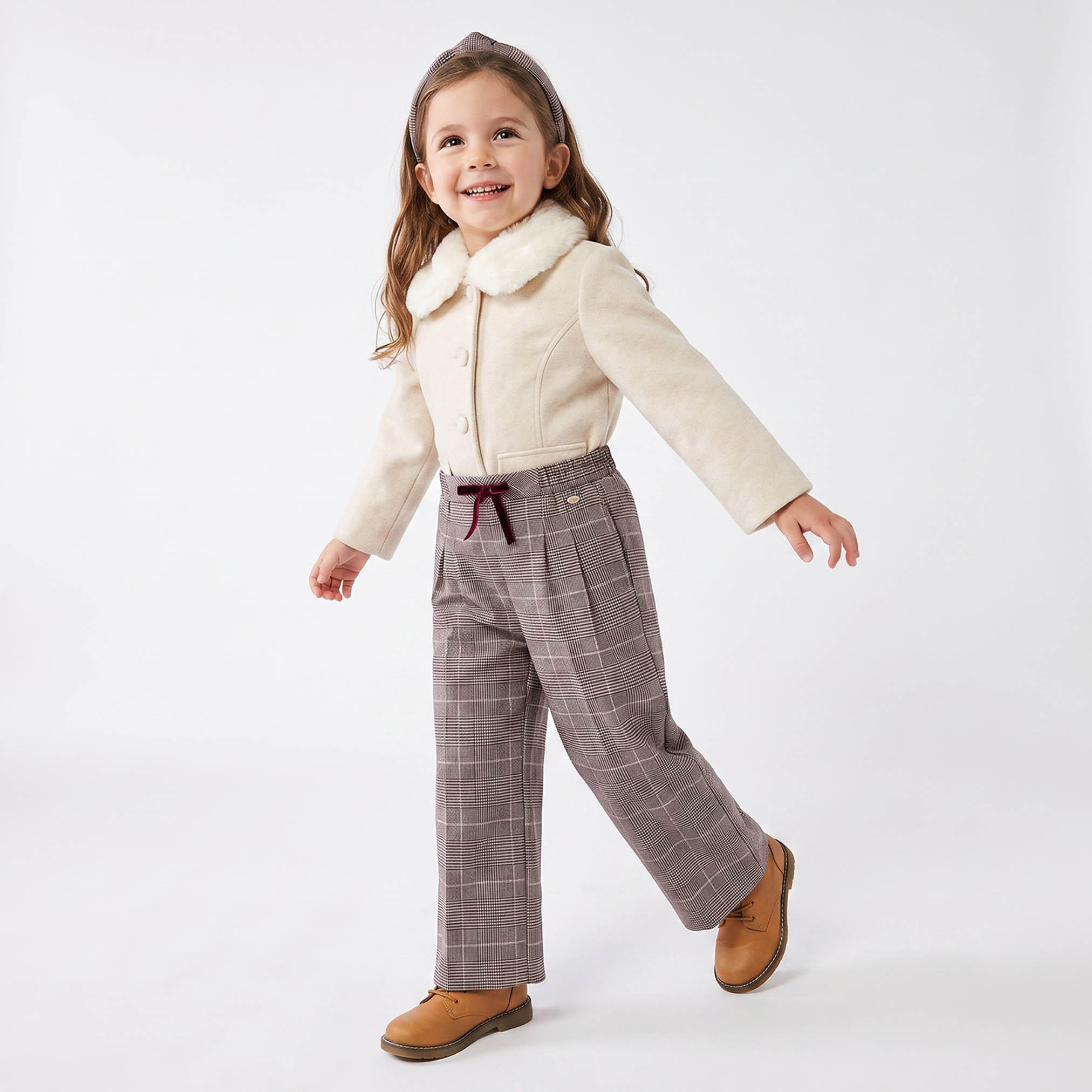 بنطلون كاروهات بخصر مطاطي من إليجو-girls-clothing-bottoms-trousers-image-2