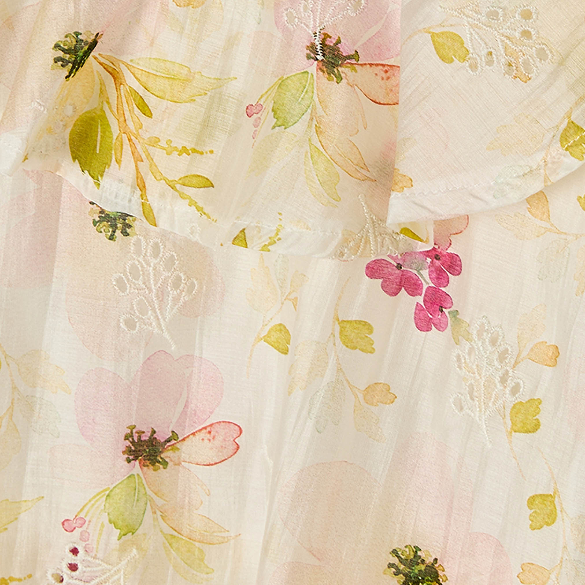 Round Neck Sleeveless Knee Length Dress with Floral Print-girls-clothing-dressesandjumpsuits-image-3