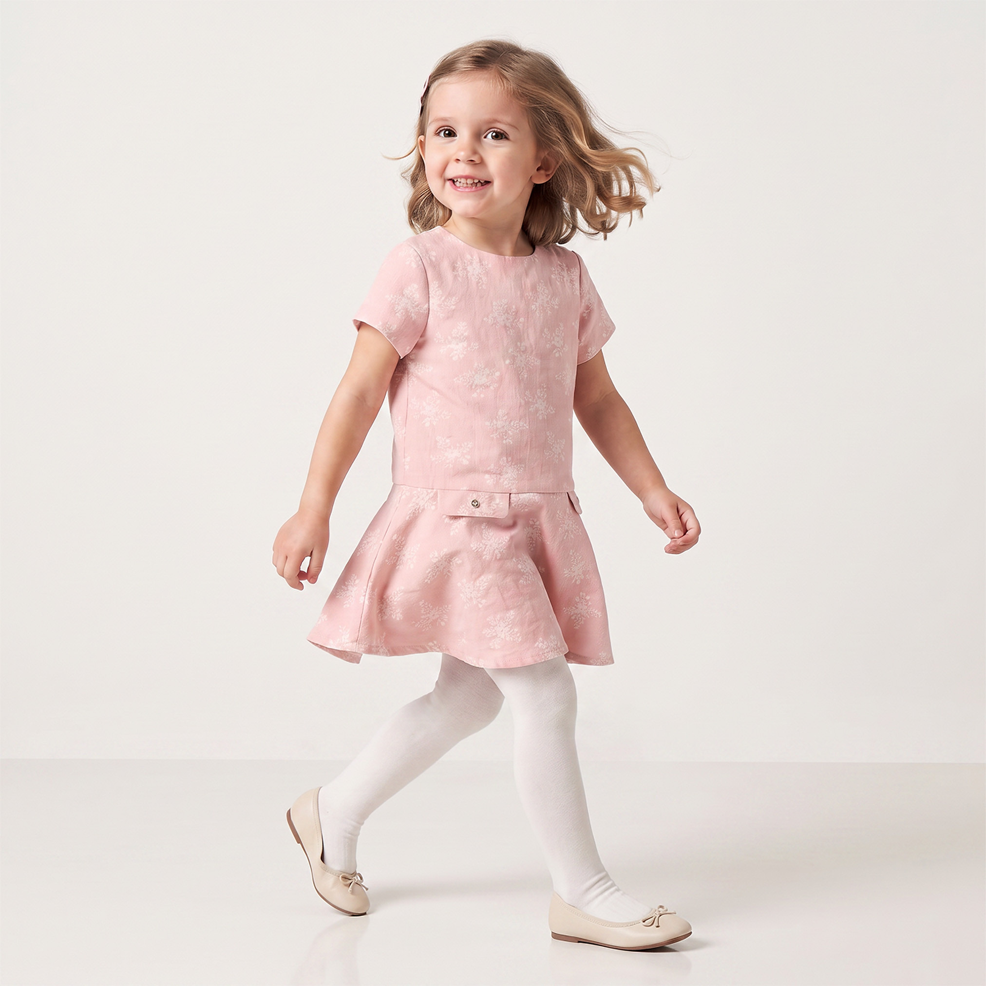 فستان بطول الركبة وياقة مستديرة وأكمام قصيرة مع كولون من إليجو-girls-clothing-dressesandjumpsuits-image-4