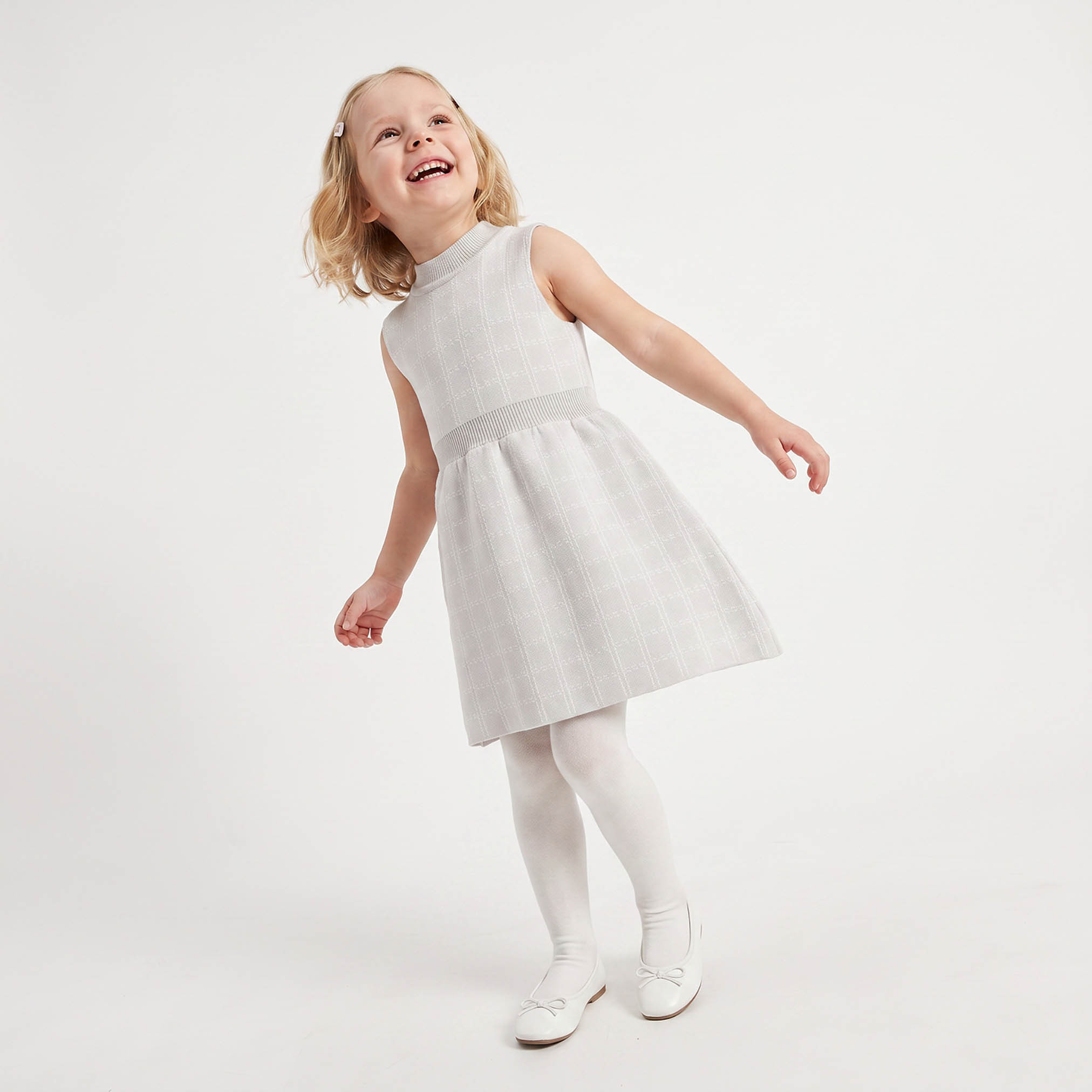 فستان طول الركبة دون أكمام كاروهات بياقة مستديرة - طقم 3 قطع-girls-clothing-dressesandjumpsuits-image-4