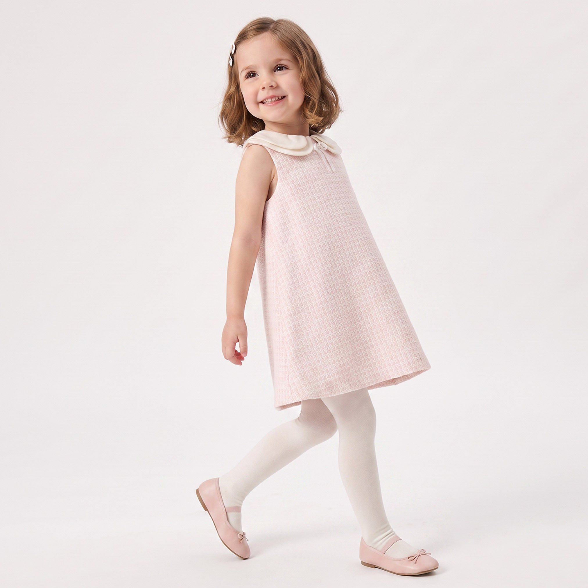 فستان كاروهات دون أكمام بطول الركبة وياقة بيتر بان مع جاكيت-girls-clothing-dressesandjumpsuits-image-5