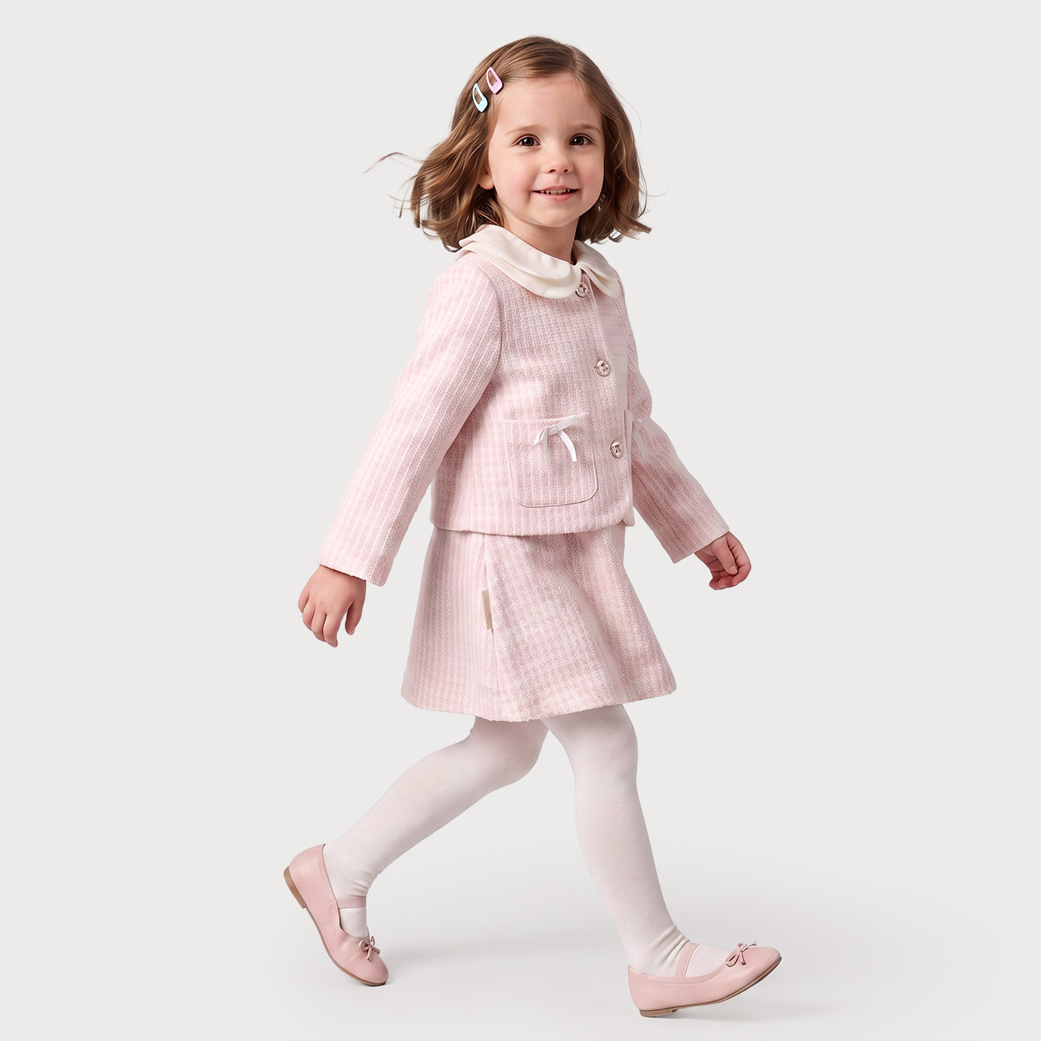 فستان كاروهات دون أكمام بطول الركبة وياقة بيتر بان مع جاكيت-girls-clothing-dressesandjumpsuits-image-7