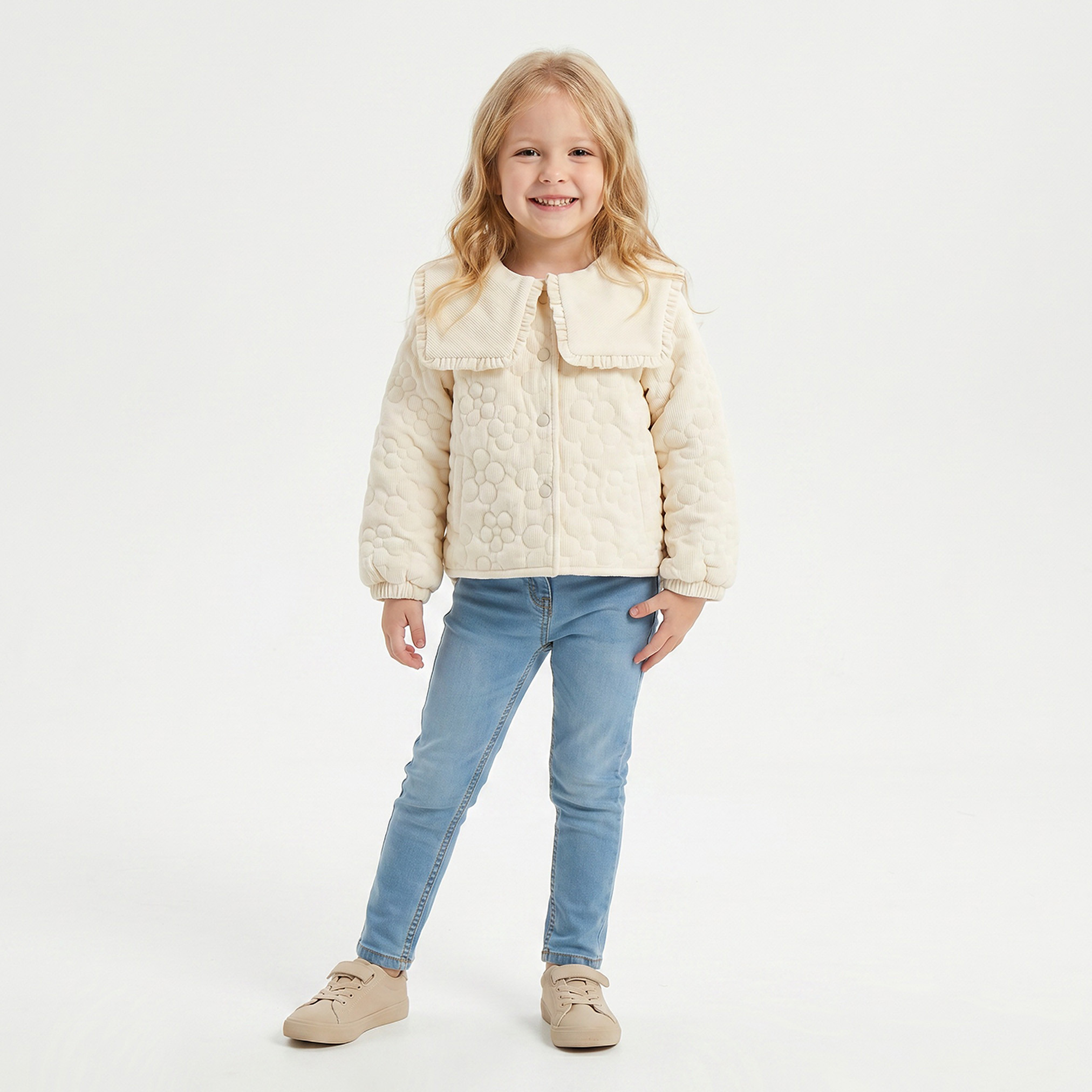 جاكيت مبطن بطبعة زهور وإغلاق بأزرار من إيليجو-baby-girls-clothing-winterwear-jacketsandcoats-image-2