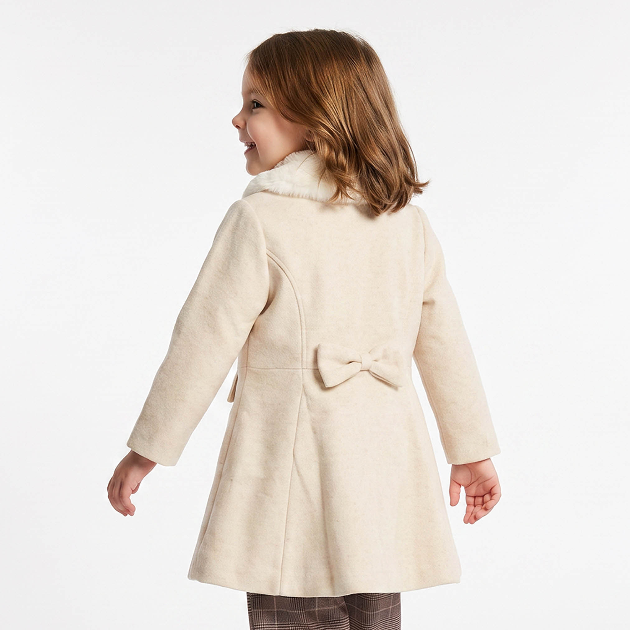 Eligo Peter Pan Neckline Long Sleeves Coat with Bow Accent-baby-girls-clothing-winterwear-jacketsandcoats-image-3