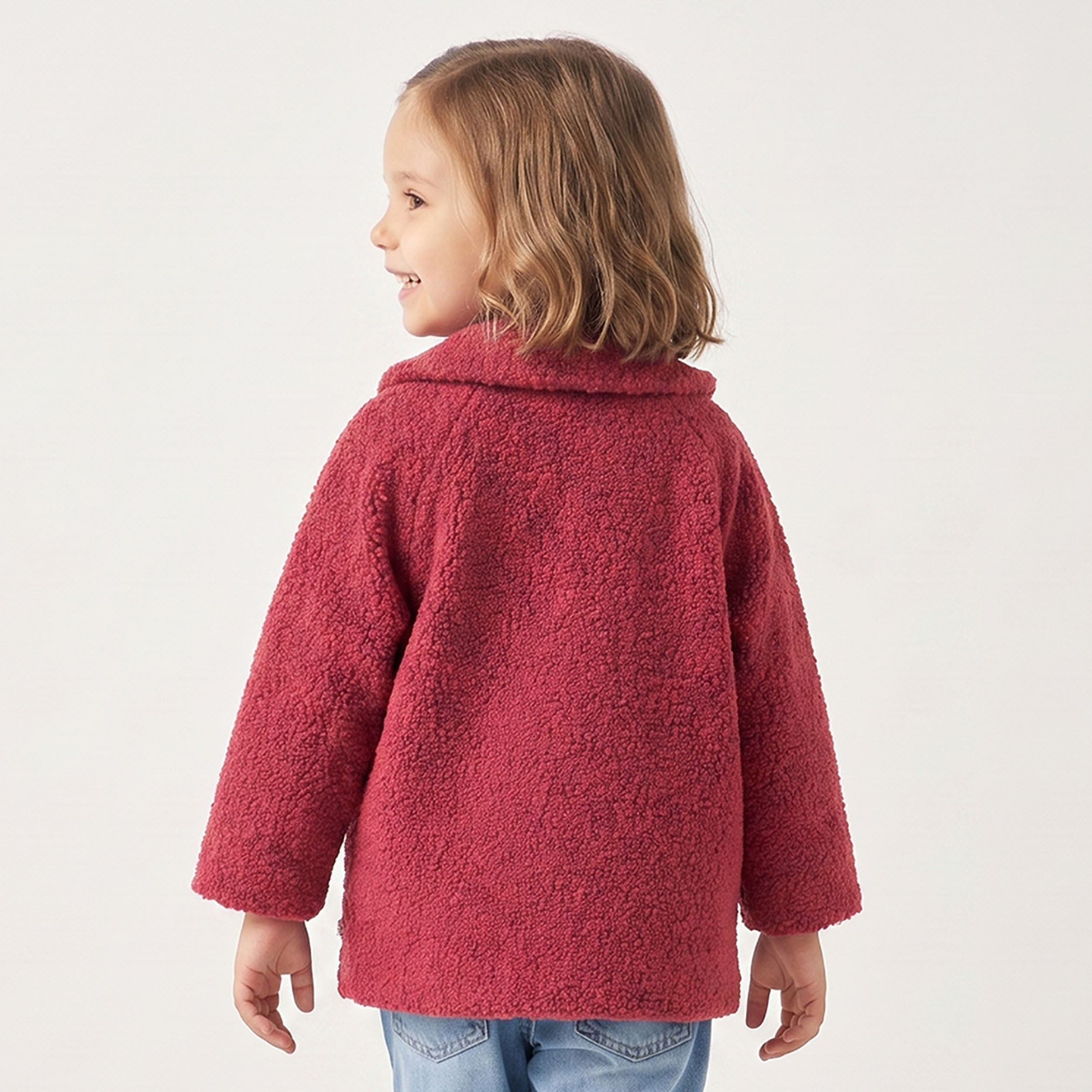 جاكيت بورج بارز الملمس بياقة بيتر بان من إليجو-baby-girls-clothing-winterwear-jacketsandcoats-image-2