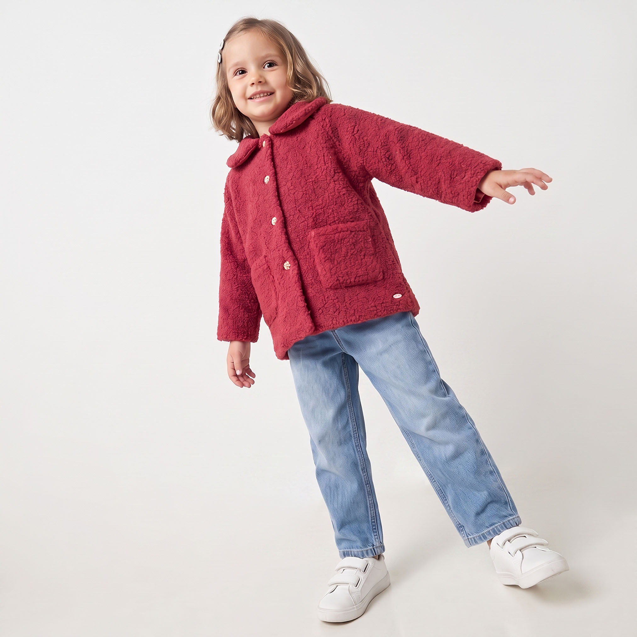 جاكيت بورج بارز الملمس بياقة بيتر بان من إليجو-baby-girls-clothing-winterwear-jacketsandcoats-image-5