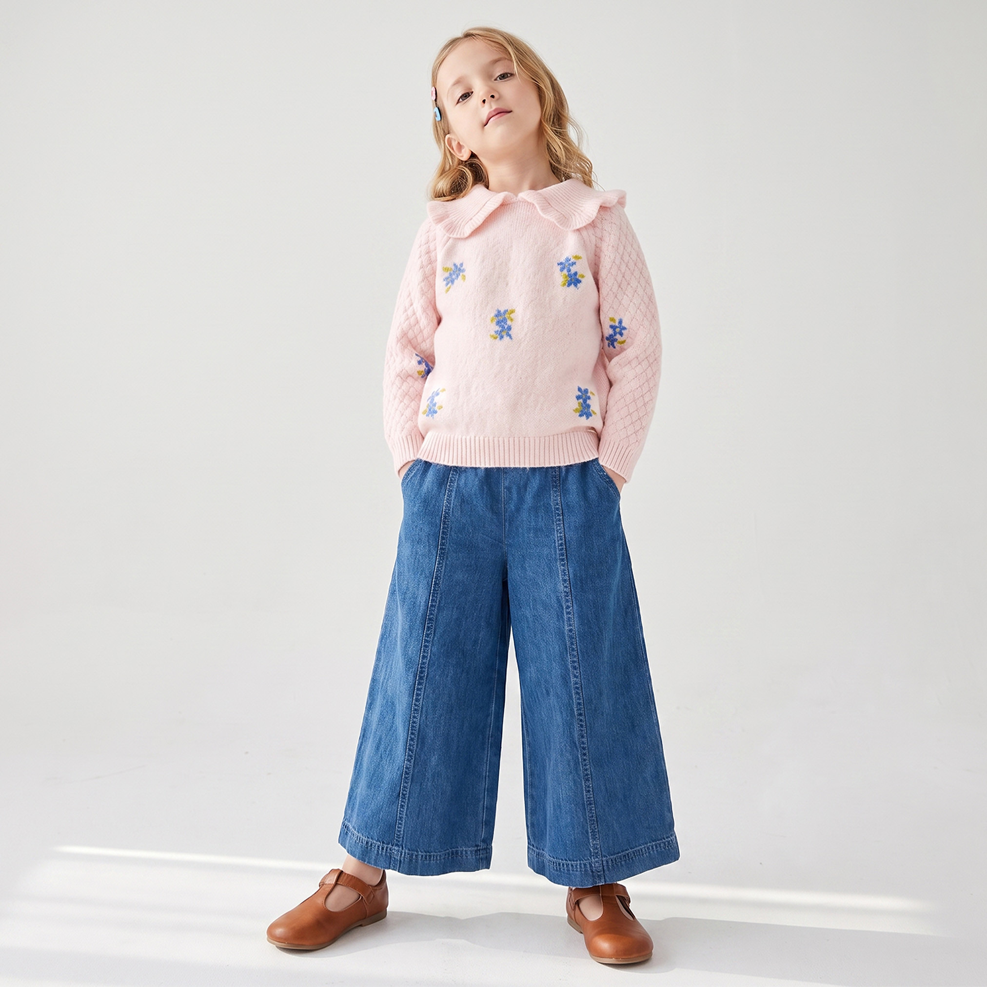 كنزة مطرزة بأكمام طويلة من إليجو-girls-clothing-jumpersandcardigans-image-5
