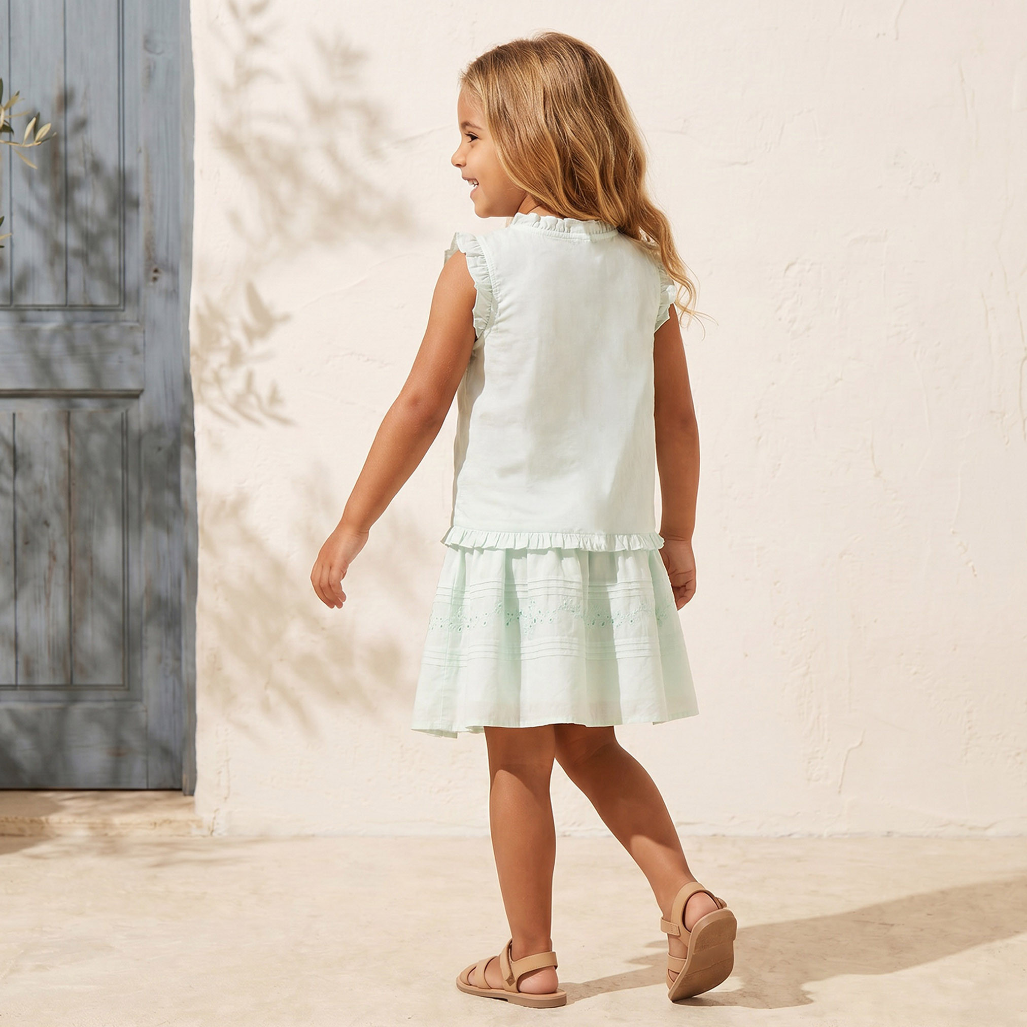 Eligo Mandarin Neck Sleeveless Top and Skirt Set with Schiffli Embroidery-baby-girls-clothing-setsandcoords-image-4