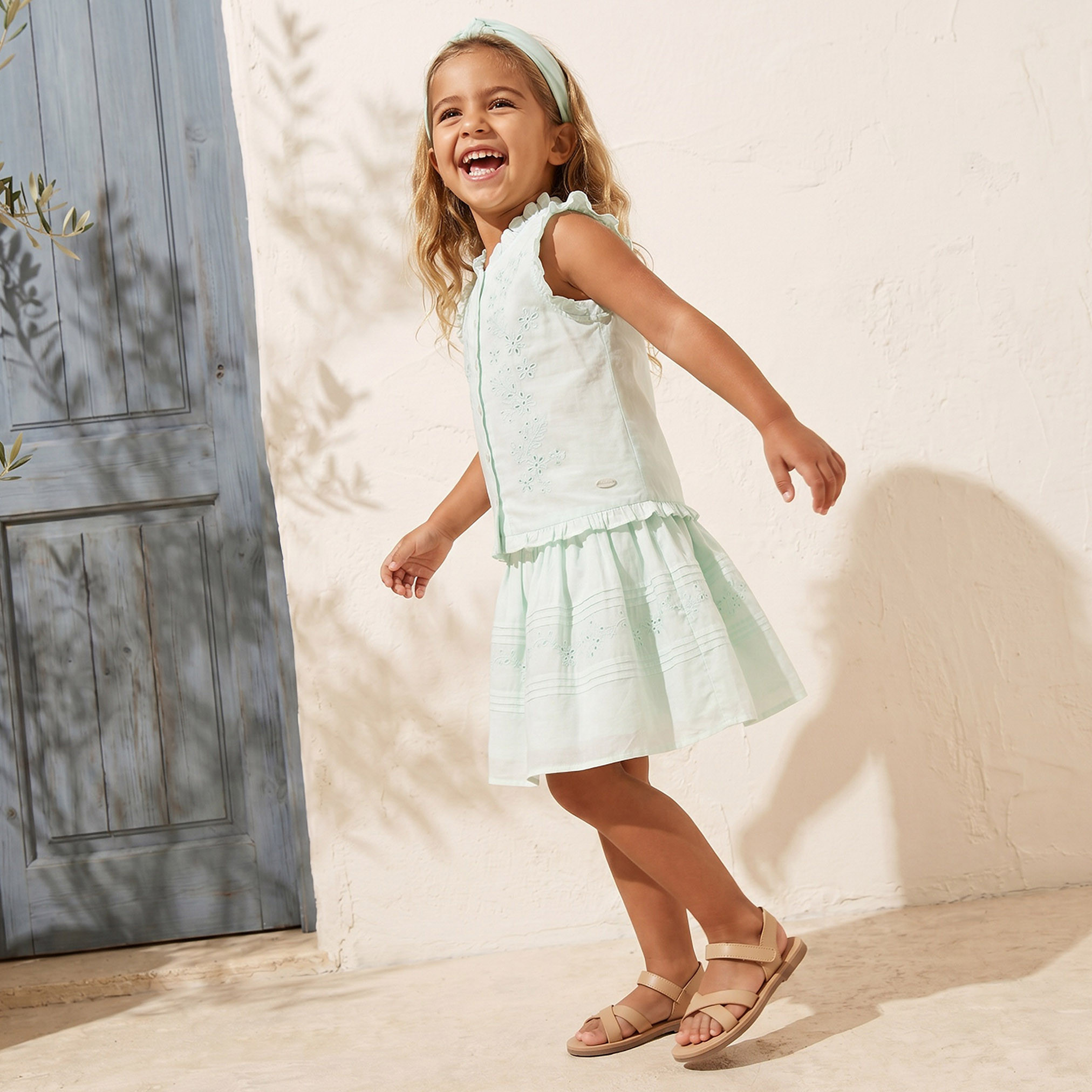 Eligo Mandarin Neck Sleeveless Top and Skirt Set with Schiffli Embroidery-baby-girls-clothing-setsandcoords-image-7
